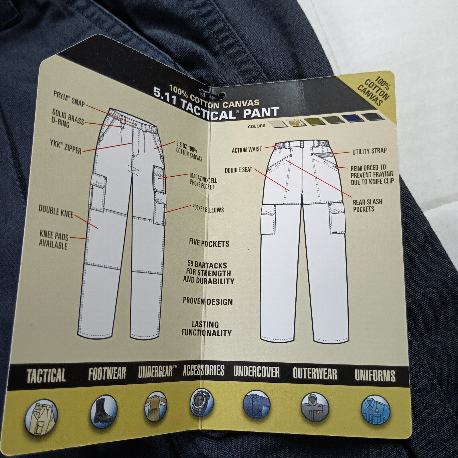 5.11 5.11 Tactical Series Pants Men's 44x36 Big Tall Black Canvas Size US 44 / EU 60 - 4 Thumbnail