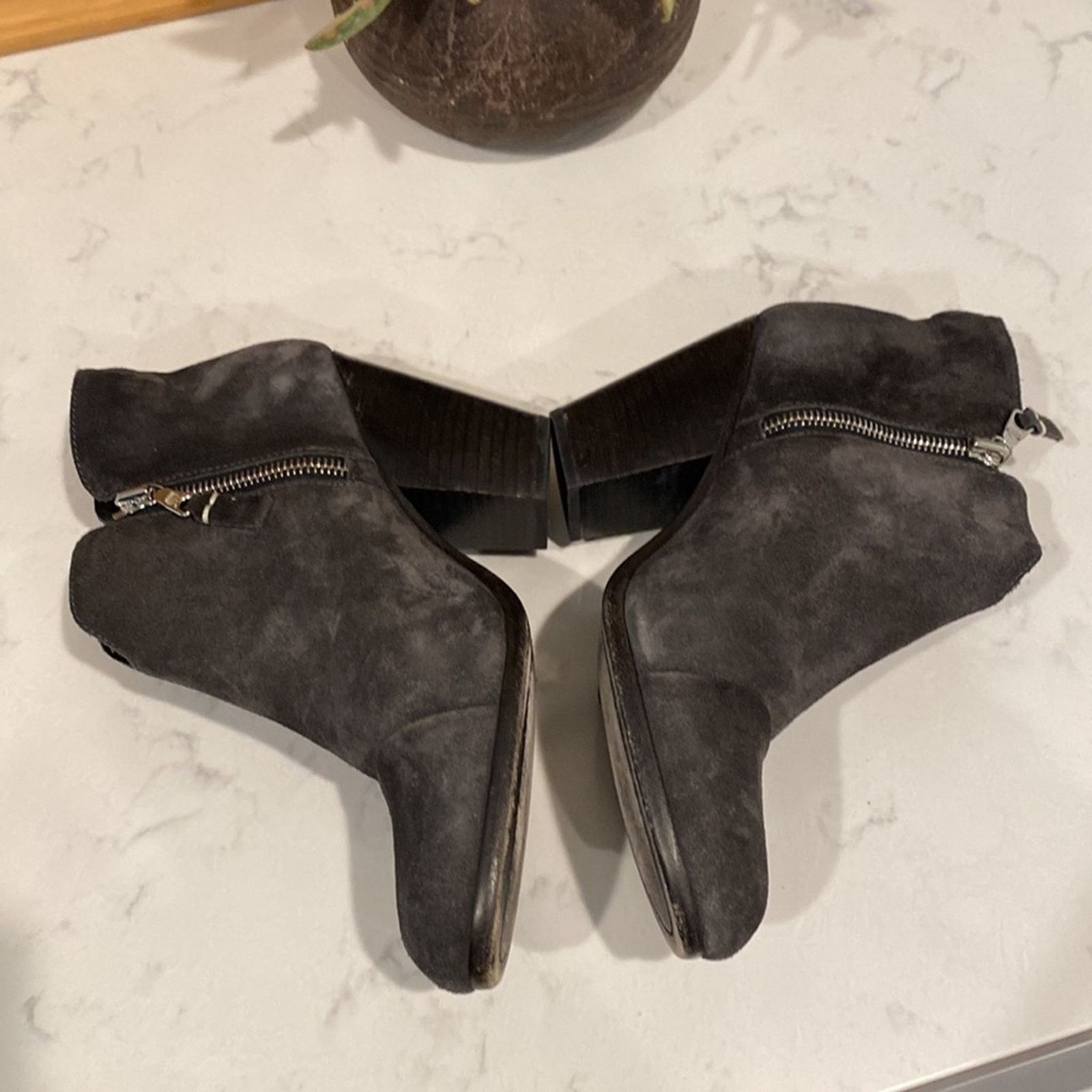 Rag & Bone Rag & Bone Margot Suede Ankle Boots silver zipper accents 9 Size US 9 / IT 39 - 7 Thumbnail