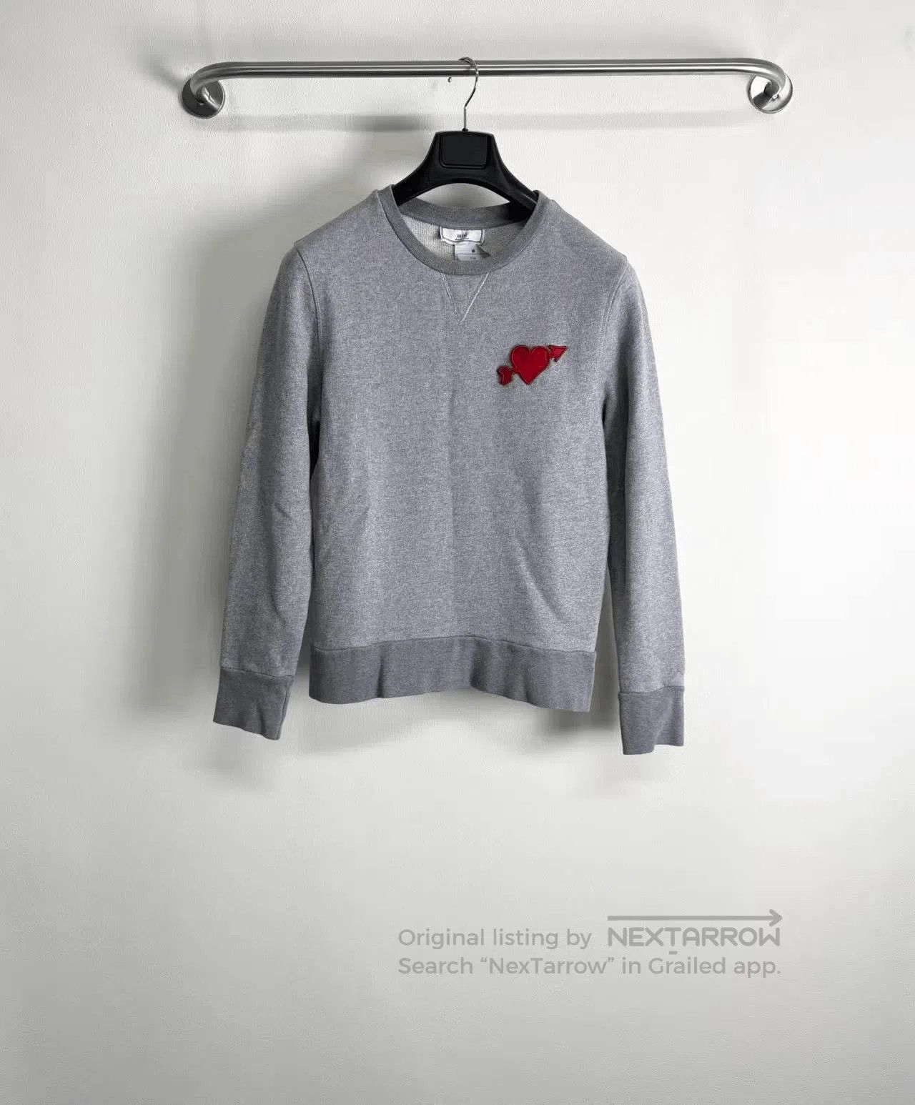 AMI Ami Cupid's Arrow Heart Embroidery Sweatshirt. Size M / US 6-8 / IT 42-44 - 1 Thumbnail