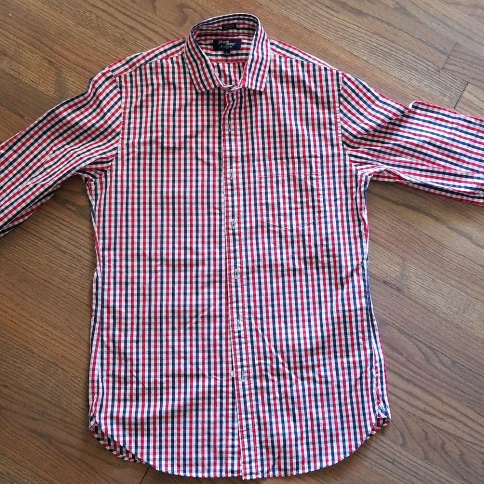 J.Crew Red White & Blue J. Crew Check Button Down Size US M / EU 48-50 / 2 - 1 Thumbnail