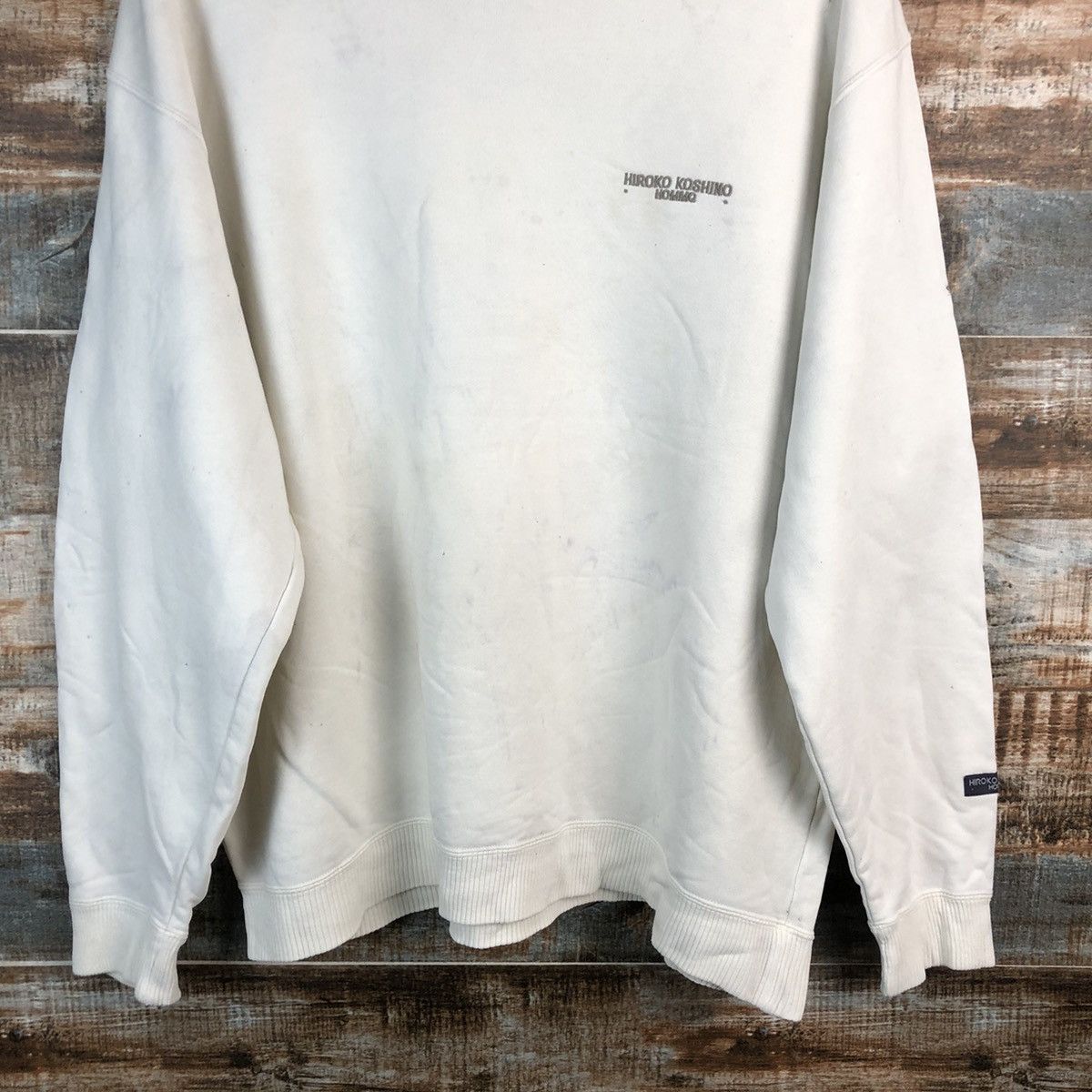 Hiroko Koshino Homme Hiroko Koshino Homme White Sweatshirt #A2289 Size US L / EU 52-54 / 3 - 12 Thumbnail