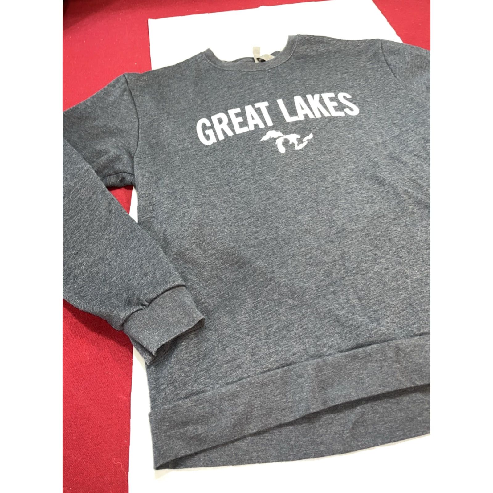Next Level VINTAGE Michigan Great Lakes Blue Sweatshirt Long Sleeve Crew Mackite Grand Haven MI USA XL Unisex USA Theme Graphic Print Sweatshirt Size US XL / EU 56 / 4 - 4 Thumbnail