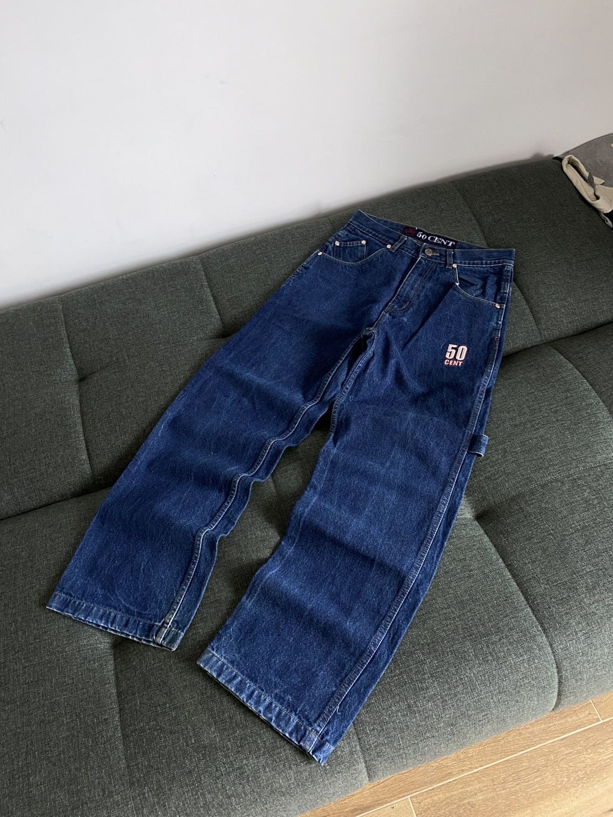 Vintage Vintage 50Cent Baggy Denim Jeans Wide Avant Garde Y2K Faded Size US 30 / EU 46 - 6 Thumbnail