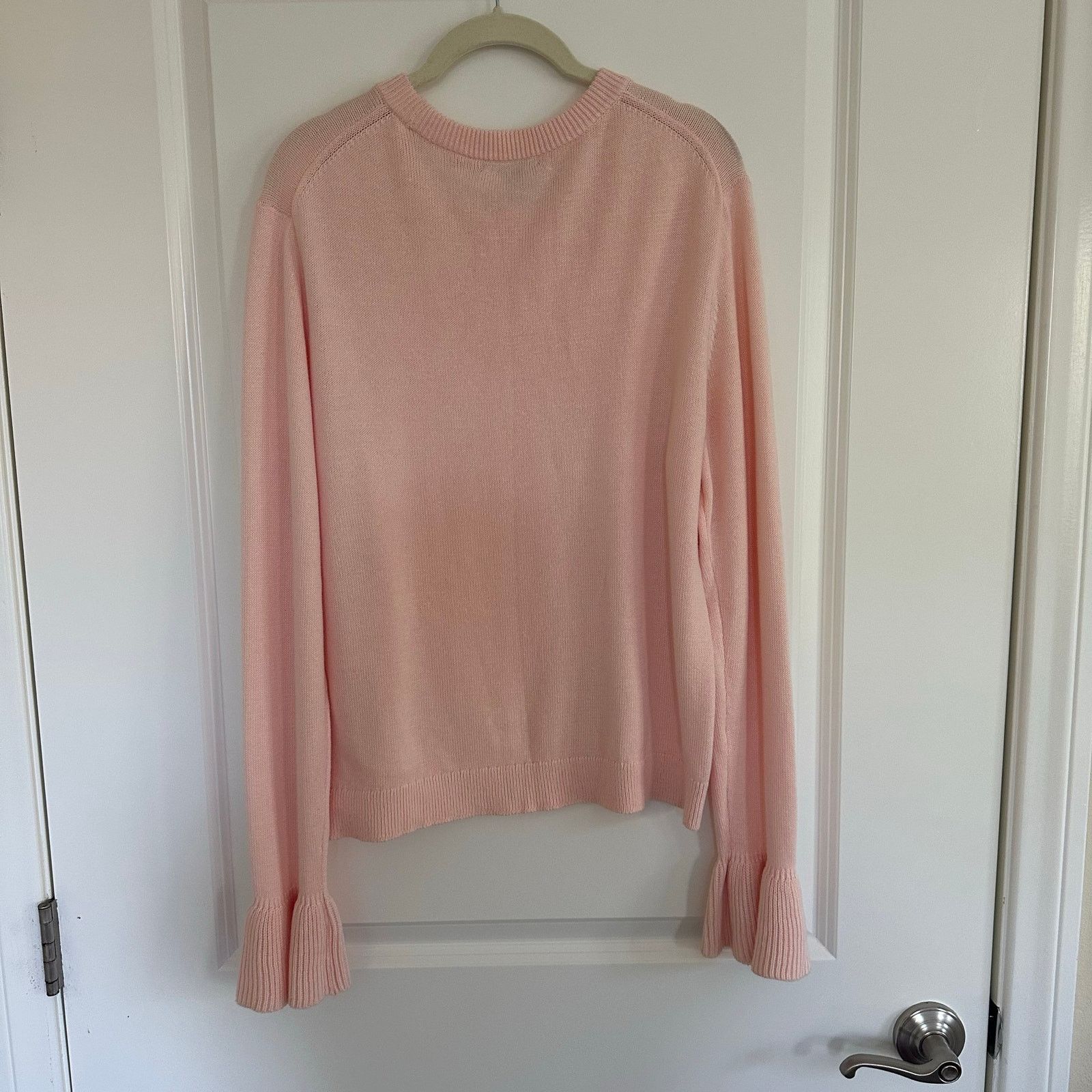 J.Crew J.Crew Round Neck Bell Sleeve Pink Sweater 100% Cotton US L Size L / US 10 / IT 46 - 9 Thumbnail