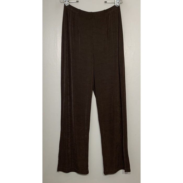 Chicos Chicos Travelers 2 Size Large Dark Brown Slinky Knit Pants