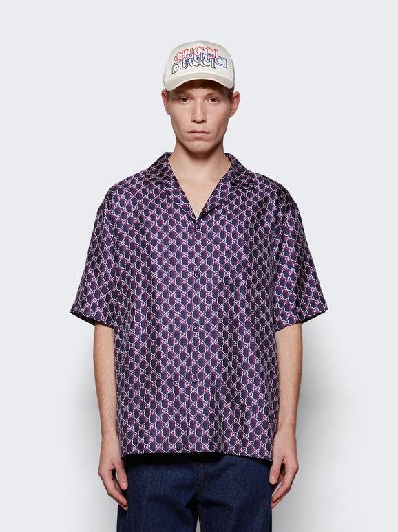 Gucci o1loc1c0326 794907 Silk Bowling Shirt in Multicolor Size US S / EU 44-46 / 1 - 3 Thumbnail