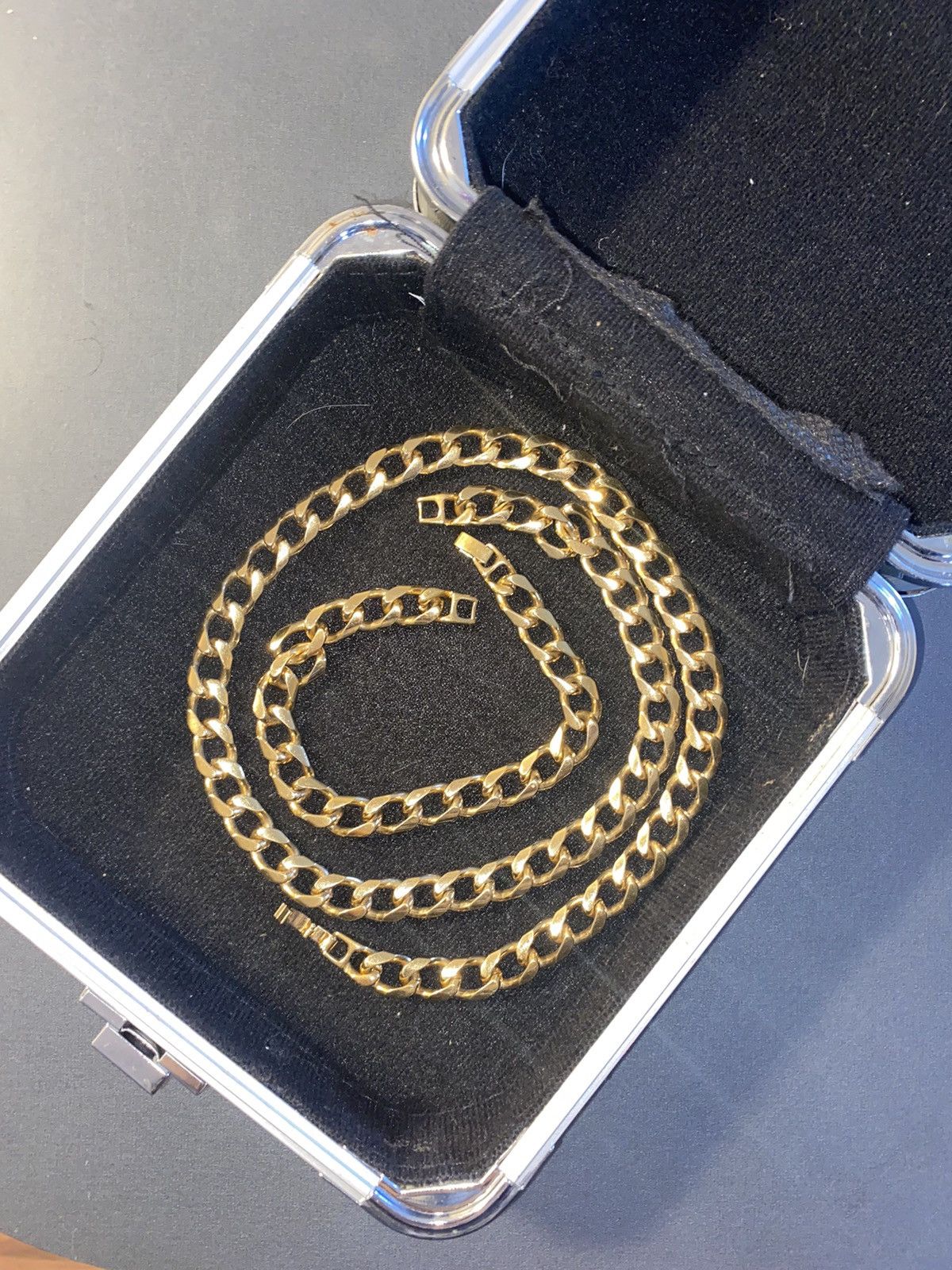 Jewelry Hollow Cuban Bracelet Gold Plated 9" Size ONE SIZE - 24 Thumbnail