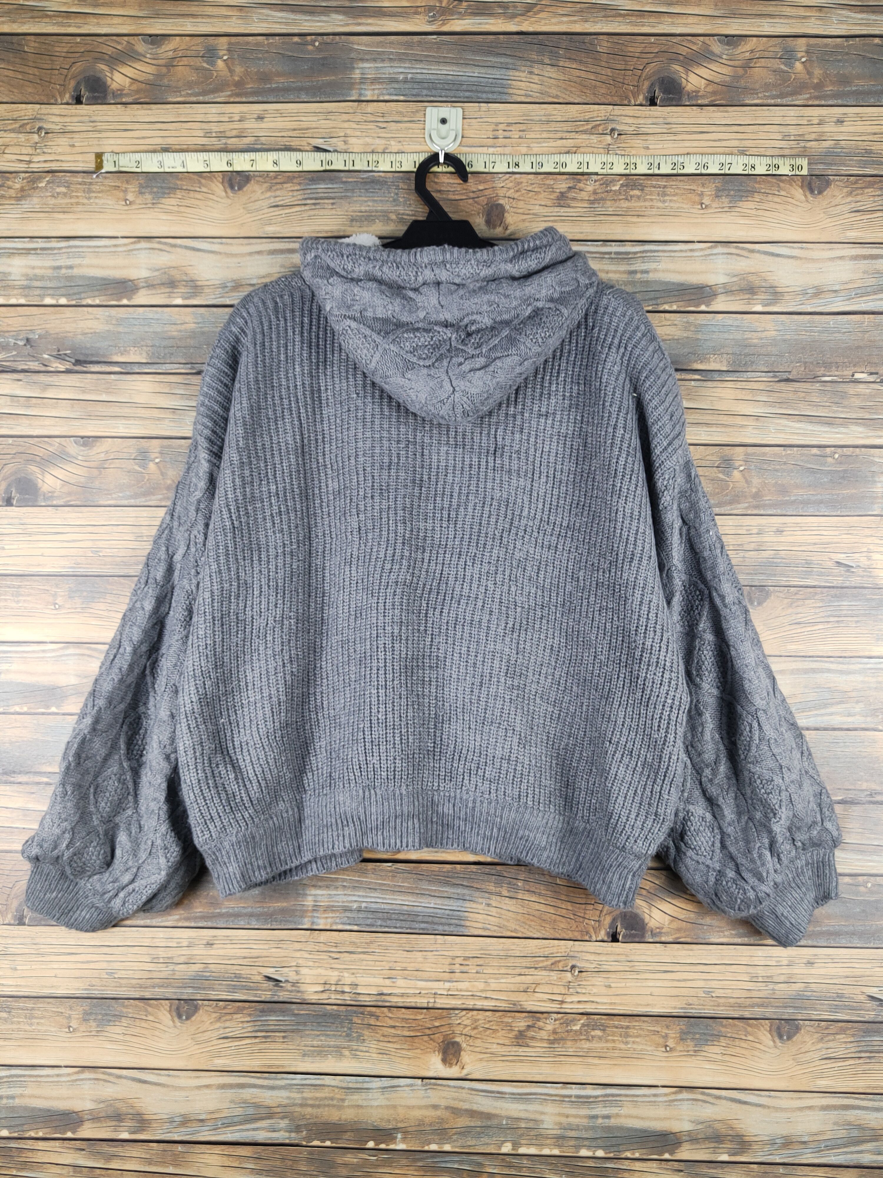 Aran Isles Knitwear Maca Dark Gray Hoodie Knitwear Sweaters #W1190 Size US L / EU 52-54 / 3 - 7 Thumbnail