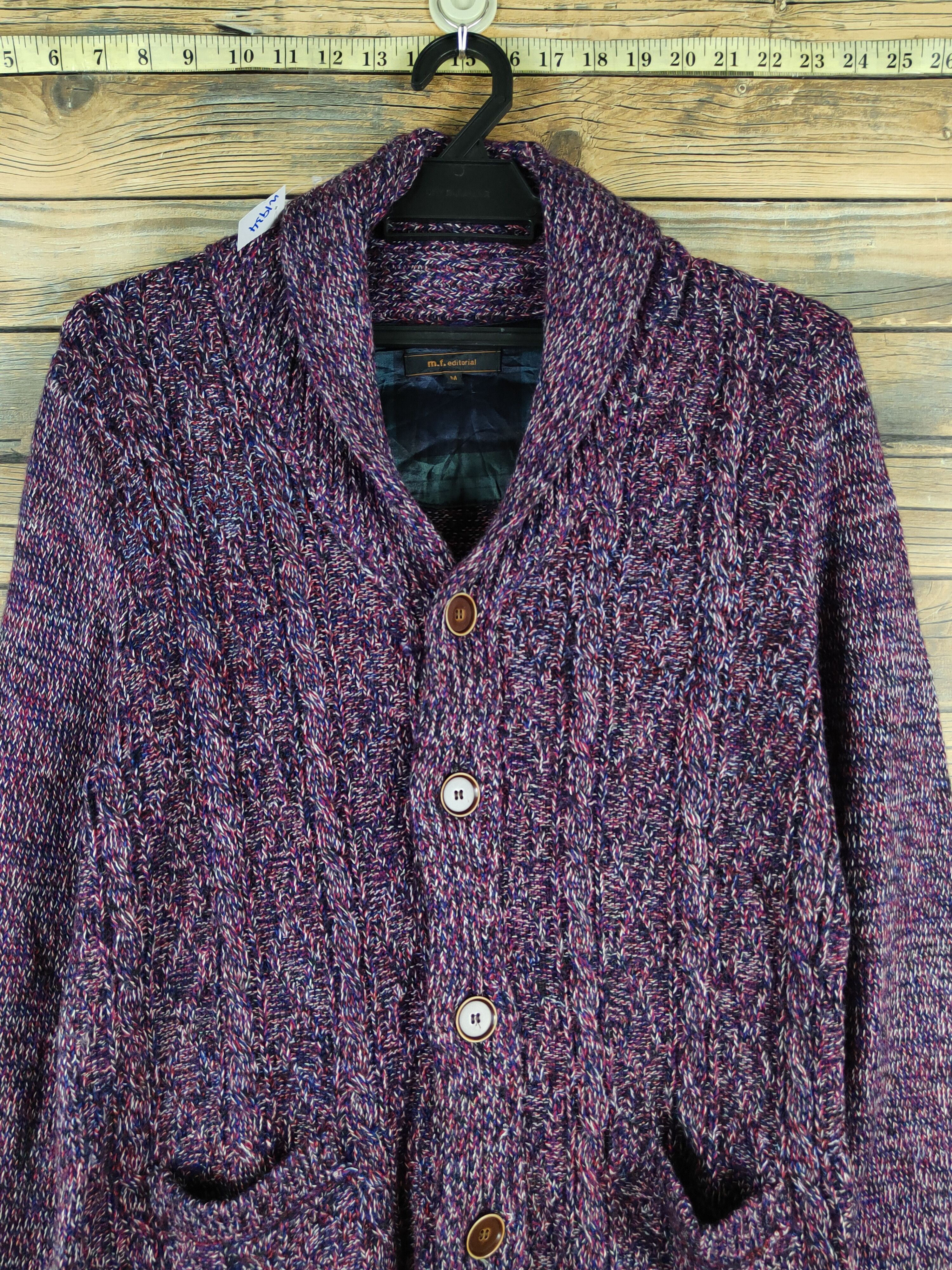 Vintage M.f.editorial Purple Knitwear Cardigan #W1934 Size M / US 6-8 / IT 42-44 - 2 Thumbnail