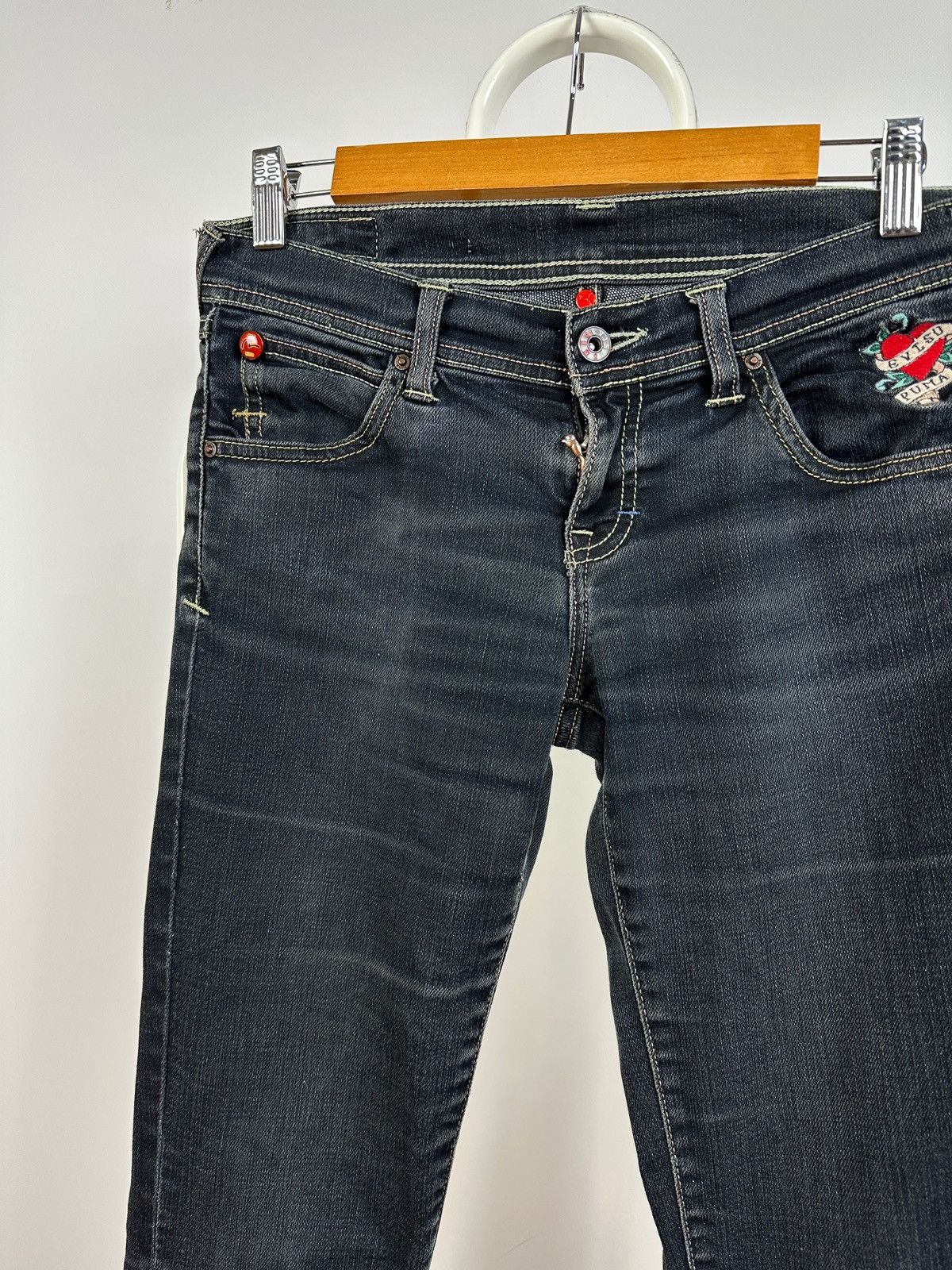 Evisu Vintage Evisu x Puma Y2K Flared Denim Jeans Pants Size 26" / US 2 / IT 38 - 5 Thumbnail