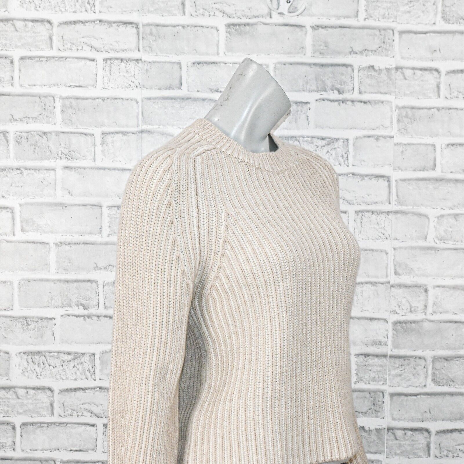 NAADAM NAADAM Women's Cashmiro Ribbed Crewneck Sweater in Oatmeal Size S / US 4 / IT 40 - 10 Thumbnail