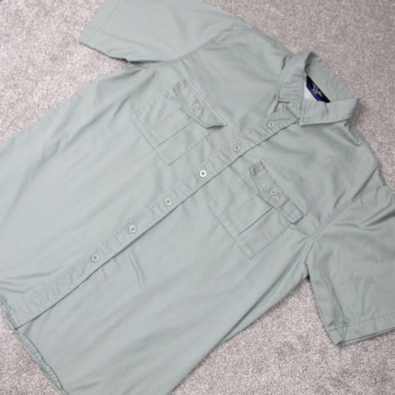 Walls Walls Work Wear Shirt Mens Large Green Lined Vented Cotton S/S Pockets Button Size US L / EU 52-54 / 3 - 4 Thumbnail