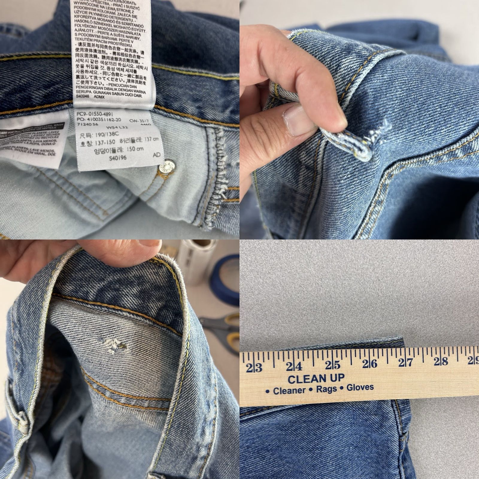 Levi's Levi's Jeans 505 Regular Fit Straight Leg Denim Cotton Blue 54 x 32 Mens Classic Comfort Size US 38 / EU 54 - 9 Thumbnail