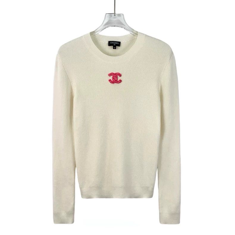 Chanel Chanel White double Clogo round-neck sweater 2506-Nextarrow Size XS / US 0-2 / IT 36-38 - 1 Thumbnail