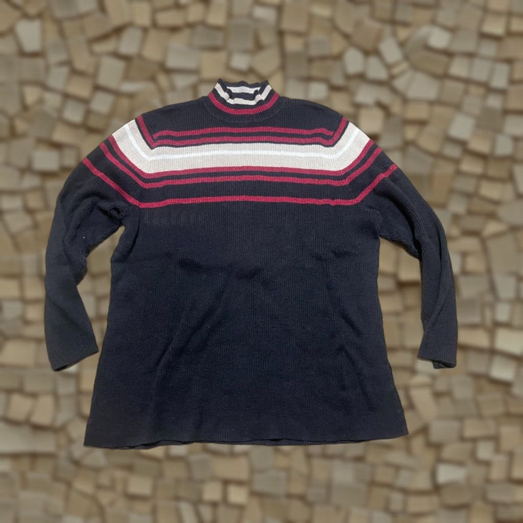 Vintage C.J. Banks Sweater Women's 2X Pullover Turtleneck Red Black White Knit Long Sleeve Casual Fall Spring Summer Vintage: No Size XXL / US 16-18 / IT 52-54 - 1 Thumbnail