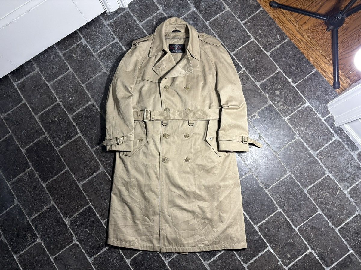 Oleg Cassini Vintage Trench Coat Long Duster Belted Utility Designer 80s Size US M / EU 48-50 / 2 - 22 Thumbnail