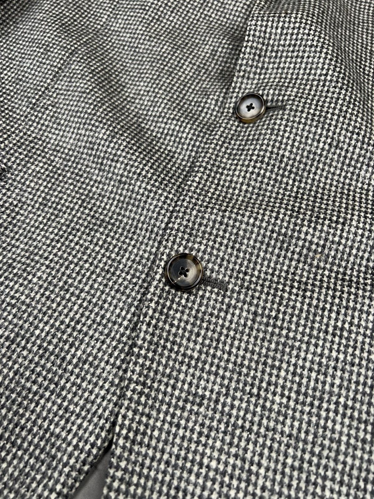 Caruso Raffaele Caruso Cashmere Blazer Jacket houndstooth Gray Size 44R - 7 Thumbnail