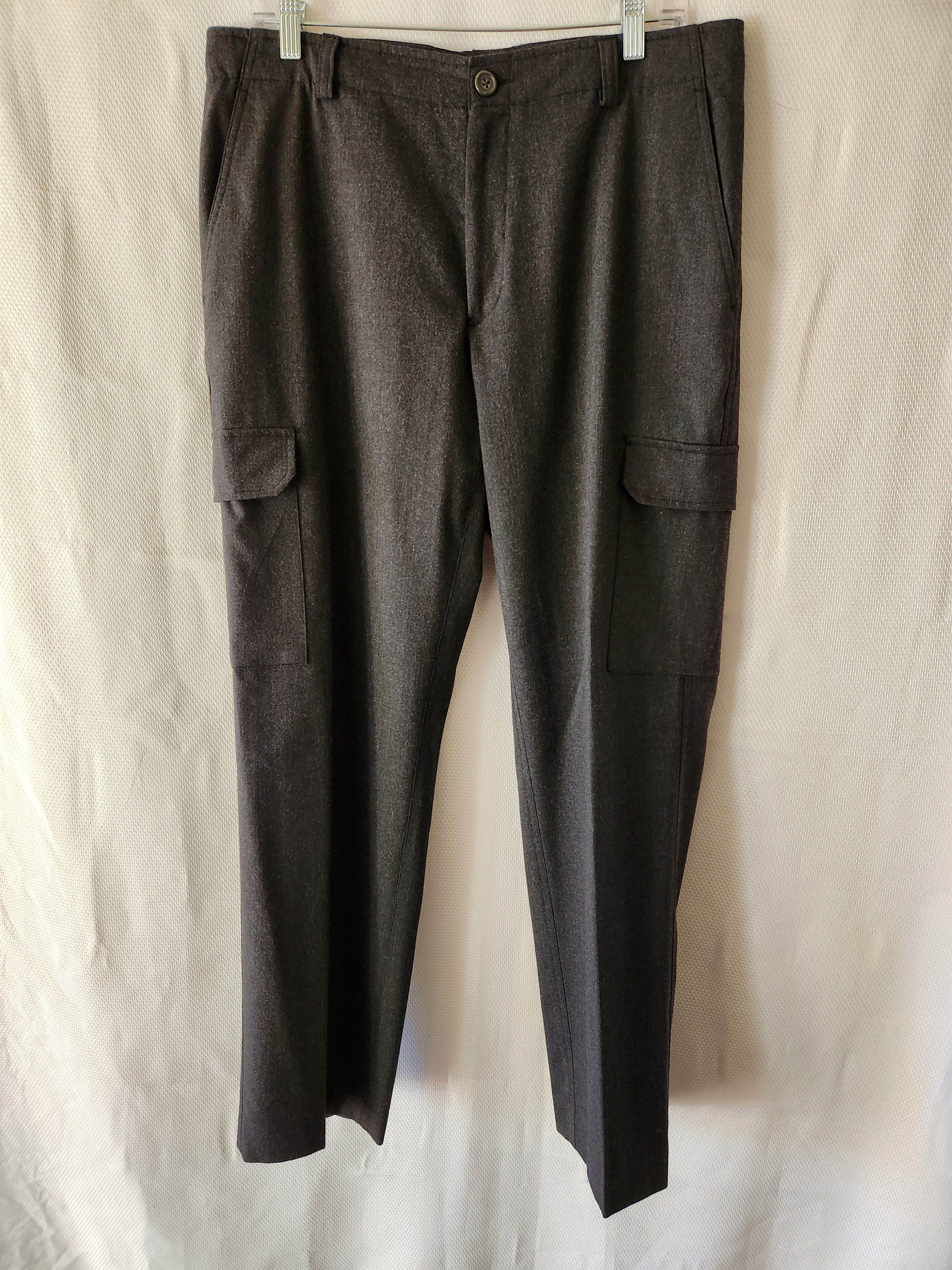 Calvin Klein NWOT Men's Wool Blend Cargo Gray Flannel Pants Size US 36 / EU 52 - 1 Thumbnail