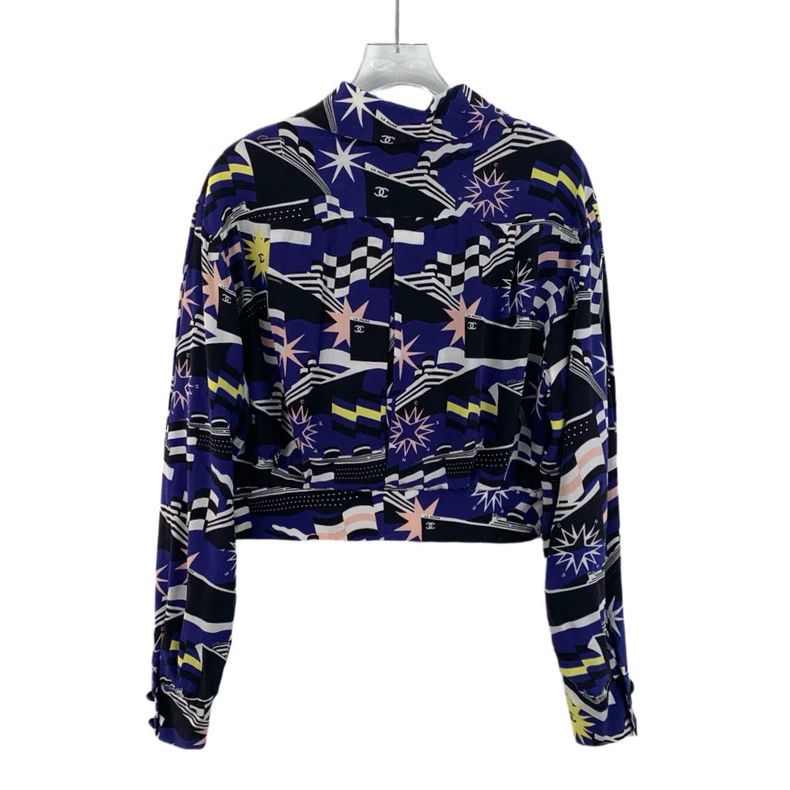 Chanel Chanel Multi-color geometric pattern printed mulberry silk Size XS / US 0-2 / IT 36-38 - 2 Thumbnail