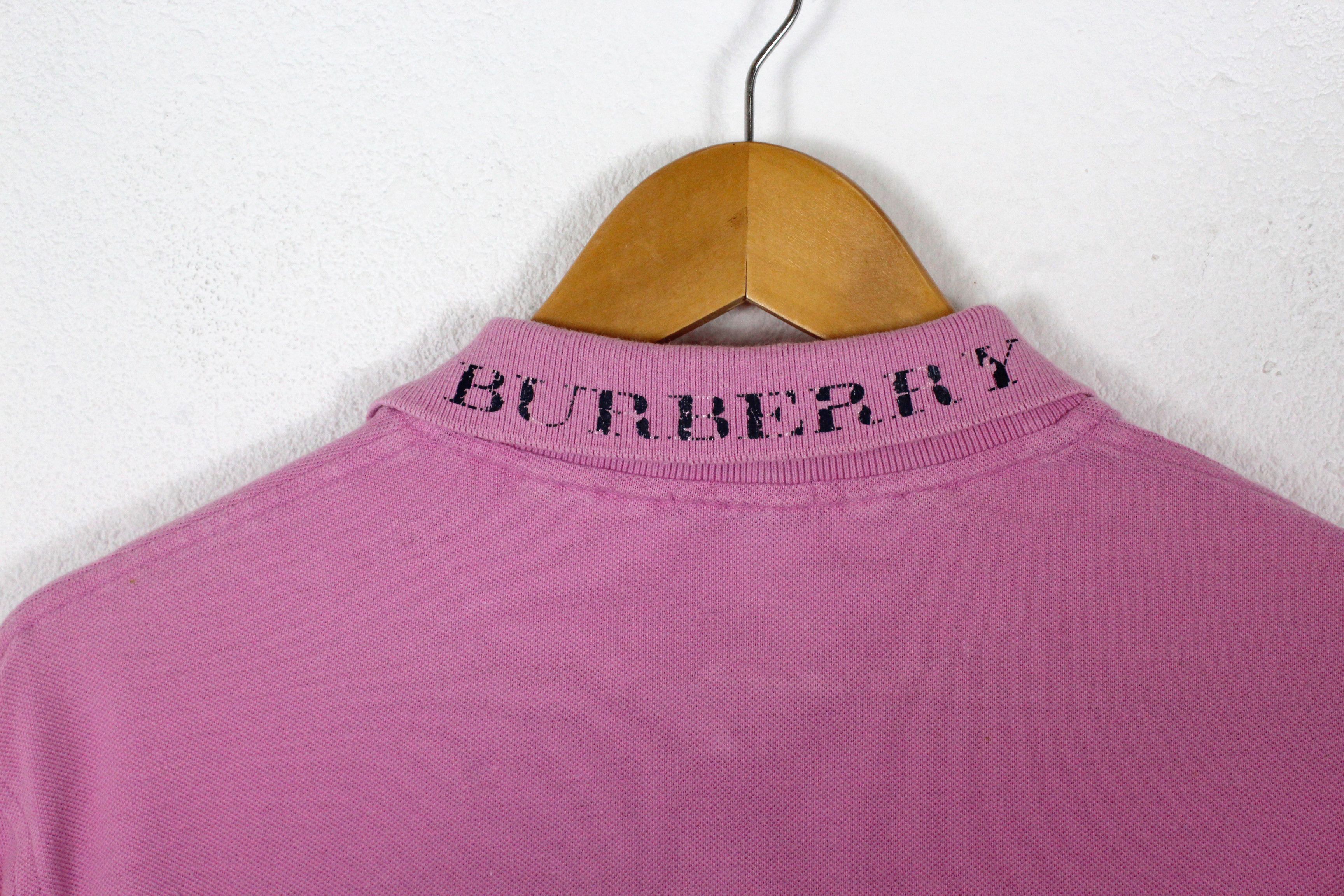 Burberry Vintage Burberry London Logo Pink Rugby Polo Shirt 90s Size US M / EU 48-50 / 2 - 9 Thumbnail