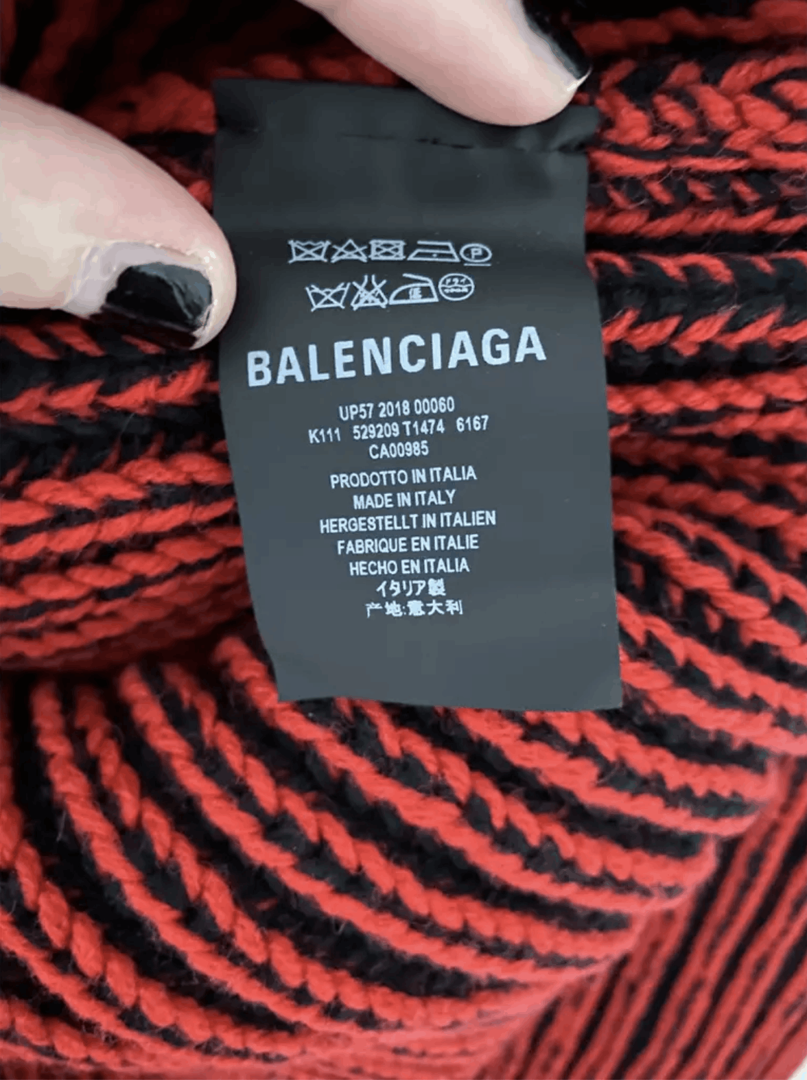 Balenciaga Balenciaga Red Striped Chunky Knit Sweater Size US XL / EU 56 / 4 - 8 Thumbnail