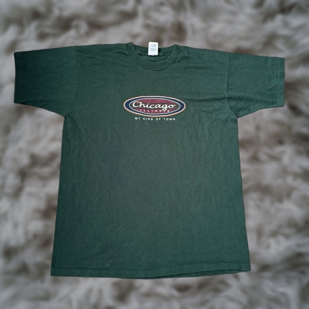 Vintage VINTAGE Chicago T Shirt Mens XL Illinois 90s My Kind of Town Green Short Sleeve Size US XL / EU 56 / 4 - 1 Thumbnail