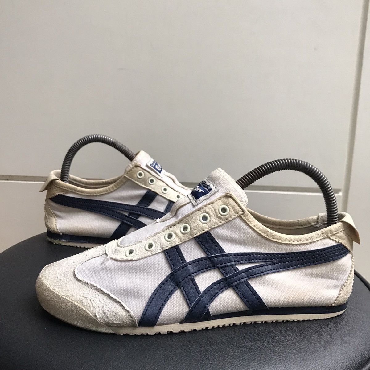 Japanese Brand × Onitsuka Tiger Onitsuka Tiger mexico 66 Slip On White Canvas with navy blue Size US 6 / EU 39 - 2 Thumbnail