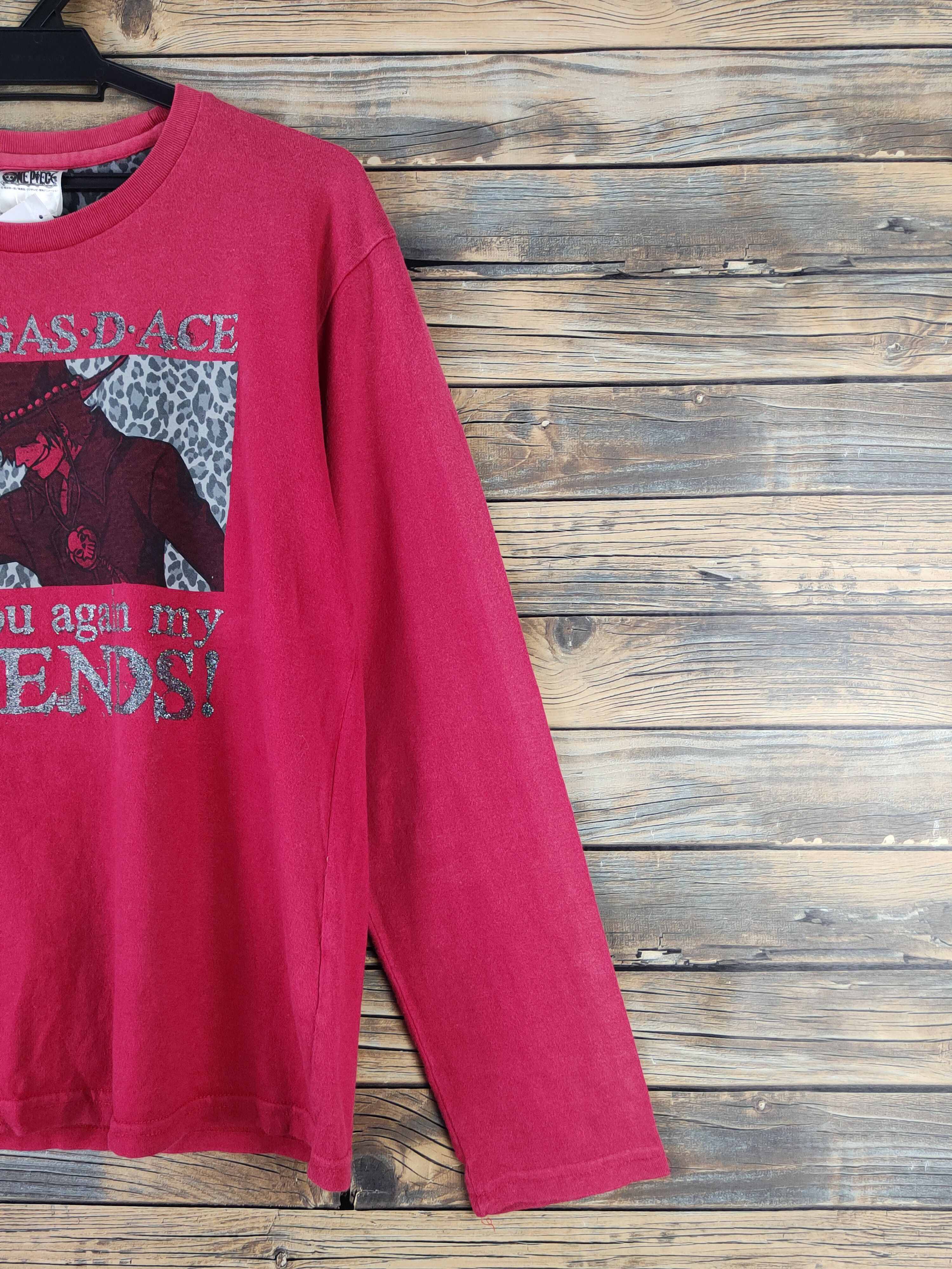 Anime DLL One Piece portgas D Ace Red Long Sleeve T-shirt #1444 Size US L / EU 52-54 / 3 - 6 Thumbnail
