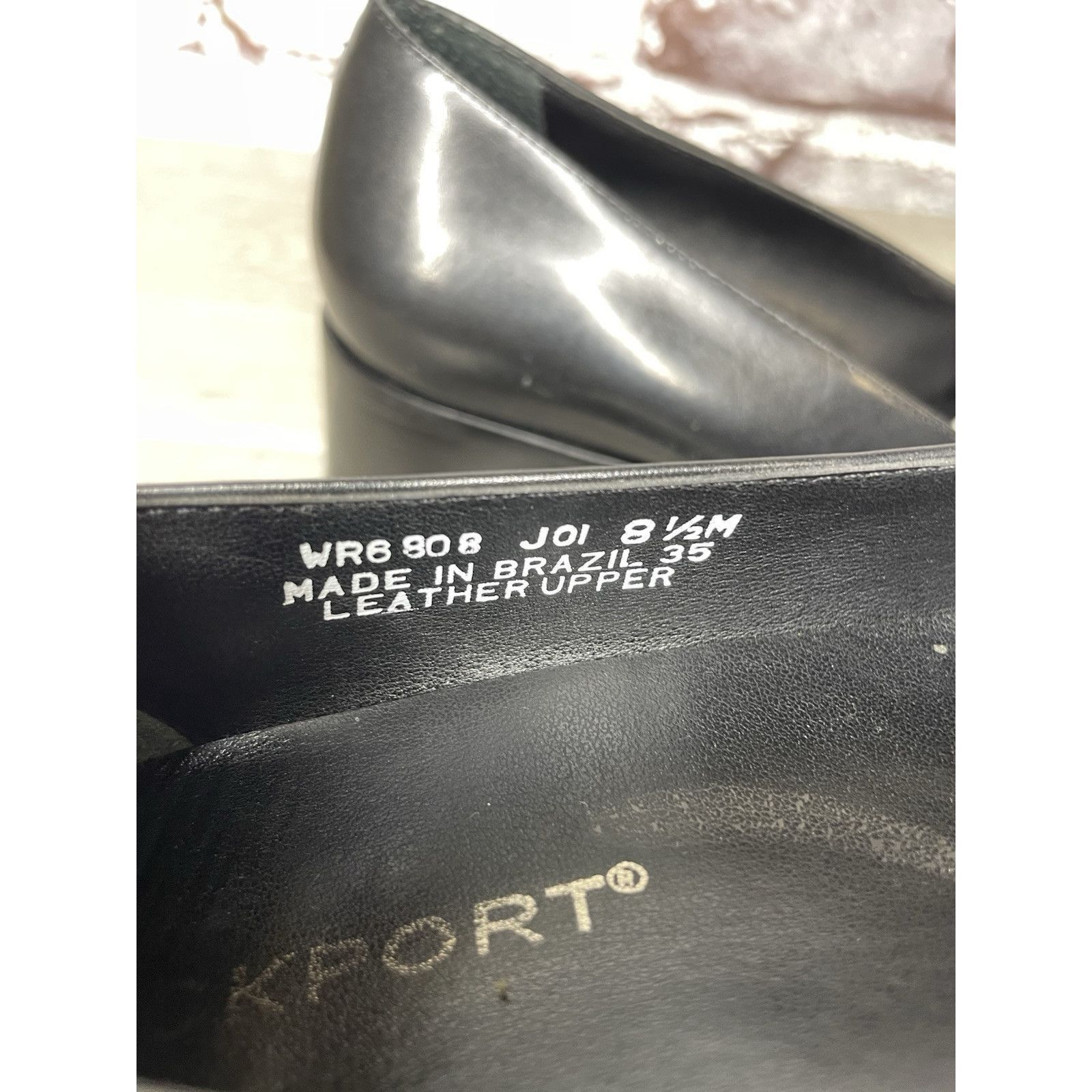 Rockport Rockport Black Leather Square Toe Casual Heel Shoes Women Sz Size US 8.5 / IT 38.5 - 10 Thumbnail