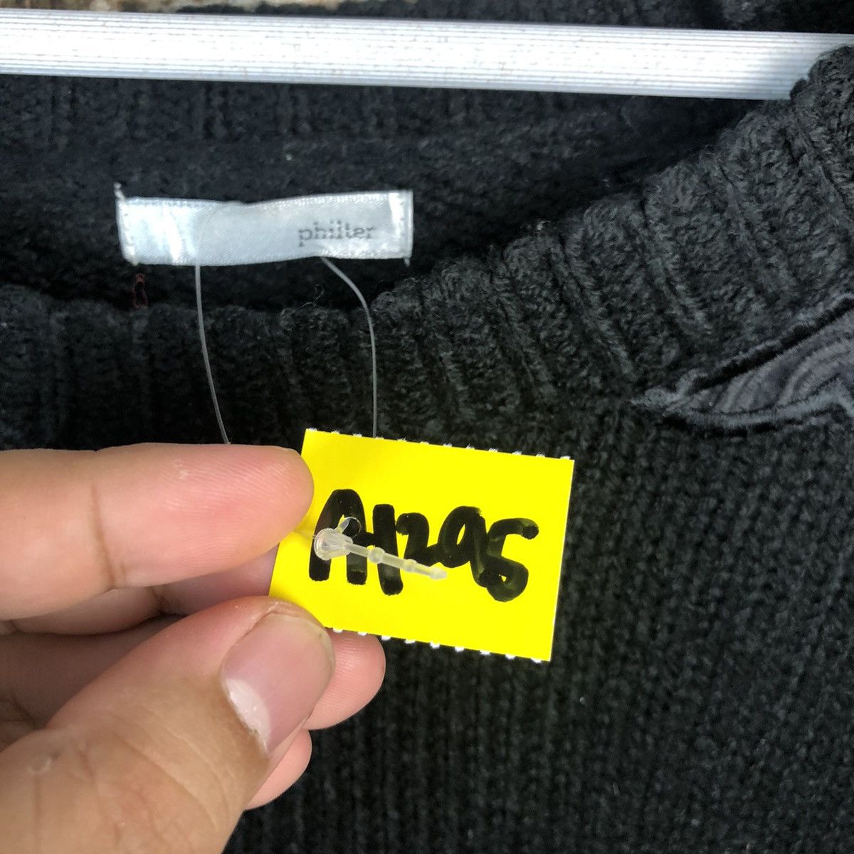 Homespun Knitwear × Japanese Brand × Vintage Philler Black vintage Knitwear #A1295 Size L / US 10 / IT 46 - 12 Thumbnail