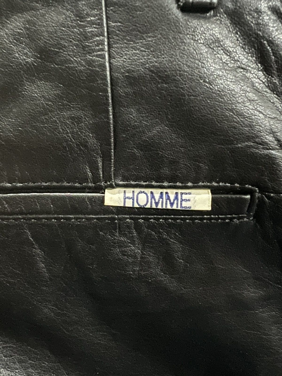 Comme des Garcons Homme 1980s Comme des Garçons Homme Cowhide Leather Runway Pants Size US 28 / EU 44 - 8 Thumbnail