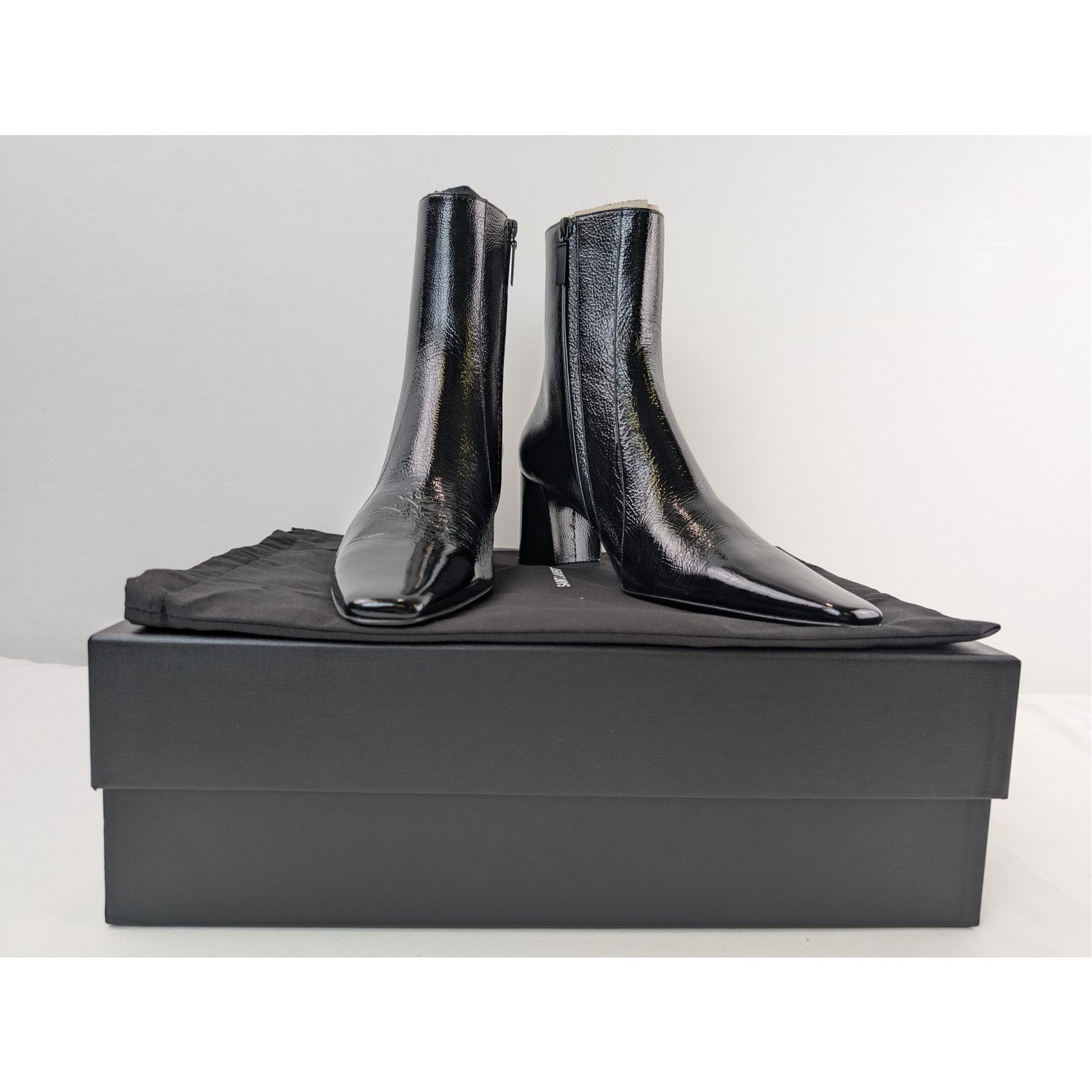Saint Laurent Paris o1rshd1 Naplack Hero Calf Rainer 75 Boots in Nero Size US 12 / EU 45 - 19 Thumbnail