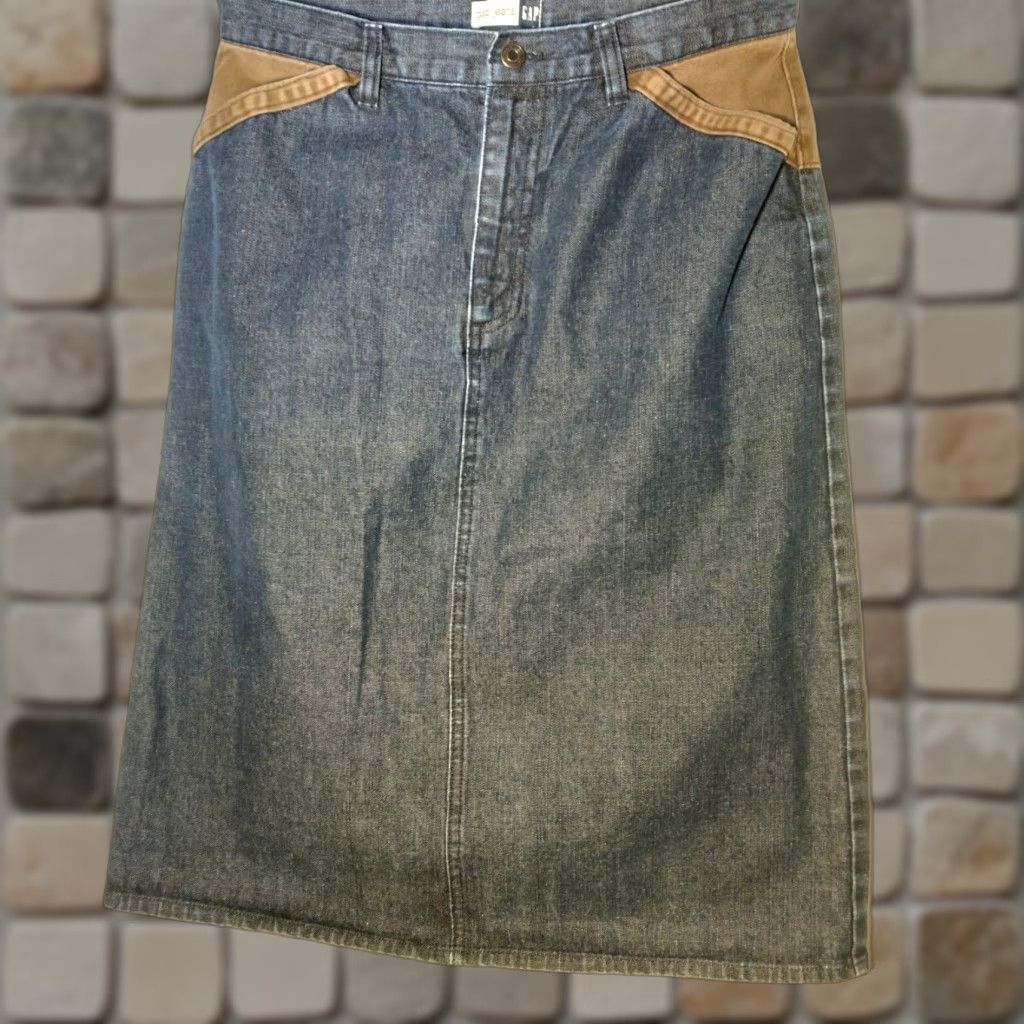 Gap VINTAGE Gap Denim Skirt Skirt Women Regular 12 Blue Midi Western Classic 32" Waist 44" Hips Size 34" / US 12 / IT 48 - 1 Thumbnail