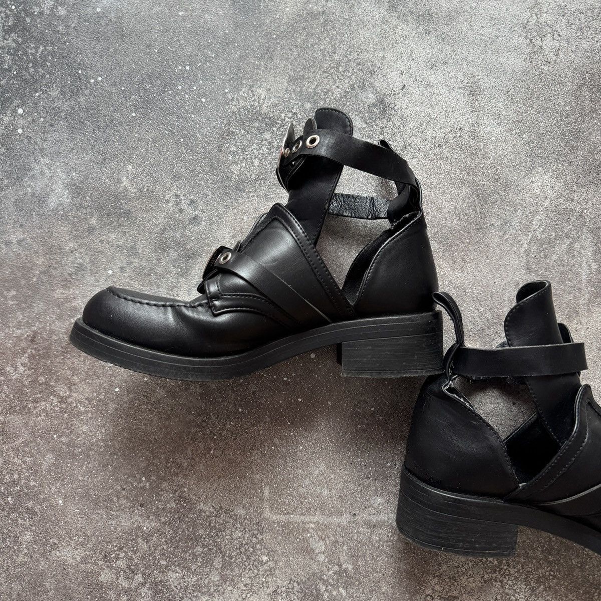 If Six Was Nine Avant Garde Vintage Ceinture Cutout Ankle Boots Size US 8 / IT 38 - 7 Thumbnail