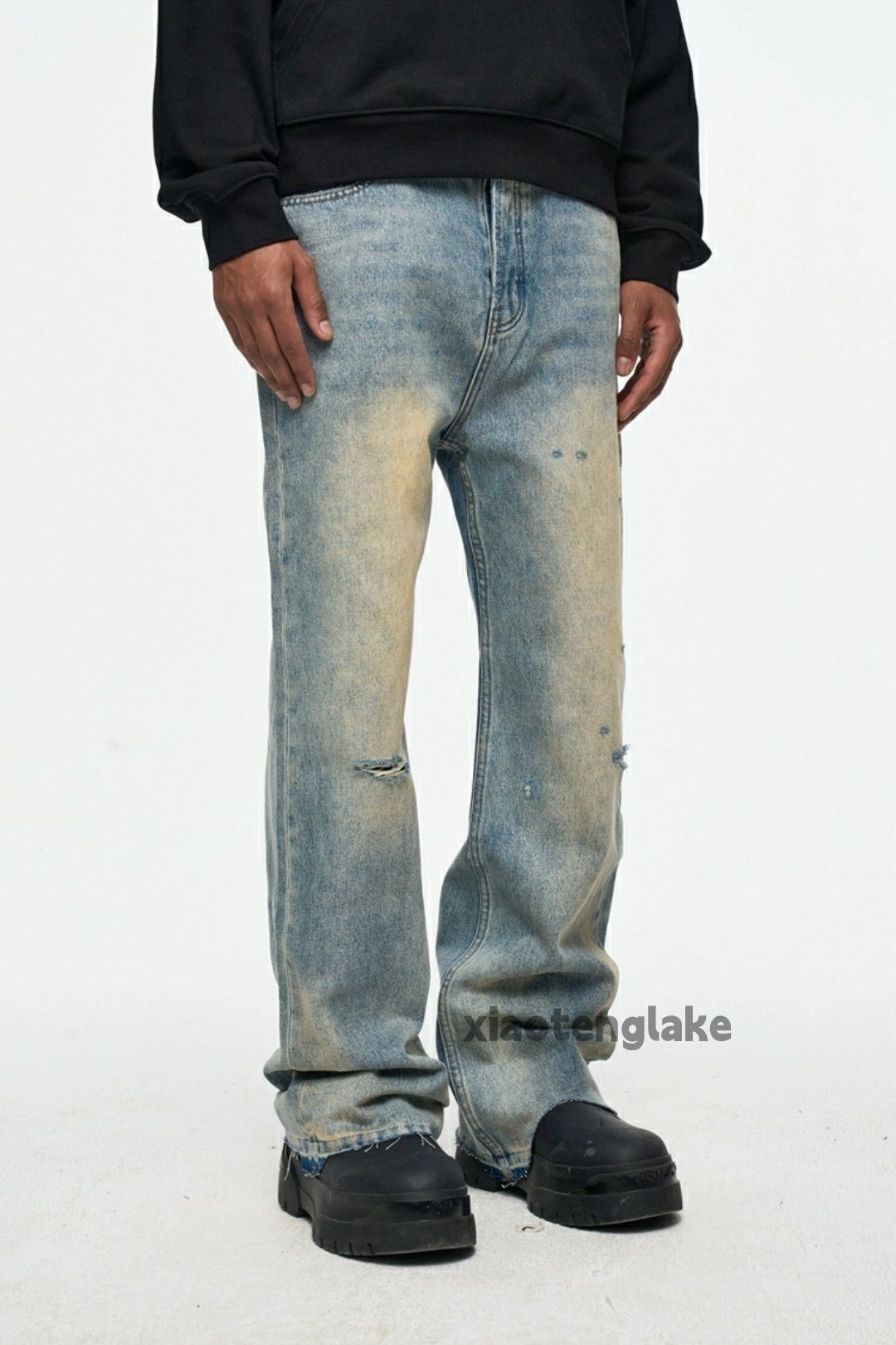 Jean × Vintage washed faded damaged ripped punk loose baggy jeans Size US 32 / EU 48 - 5 Thumbnail