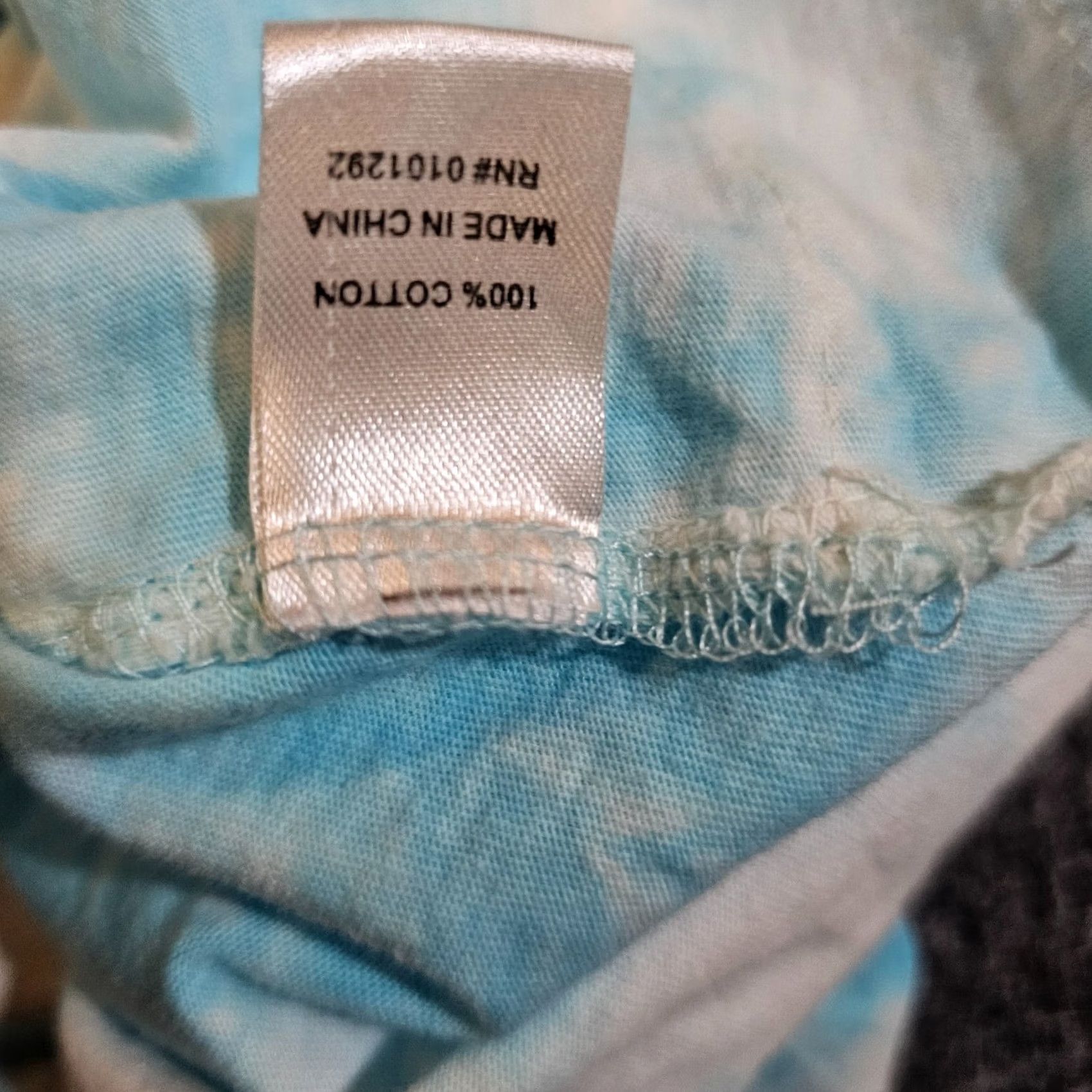 Vintage Lulu B Top Womens Large Blue 3/4 Sleeve Textured Tie Dye Round Neck Casual Basic Blouse Size L / US 10 / IT 46 - 7 Thumbnail