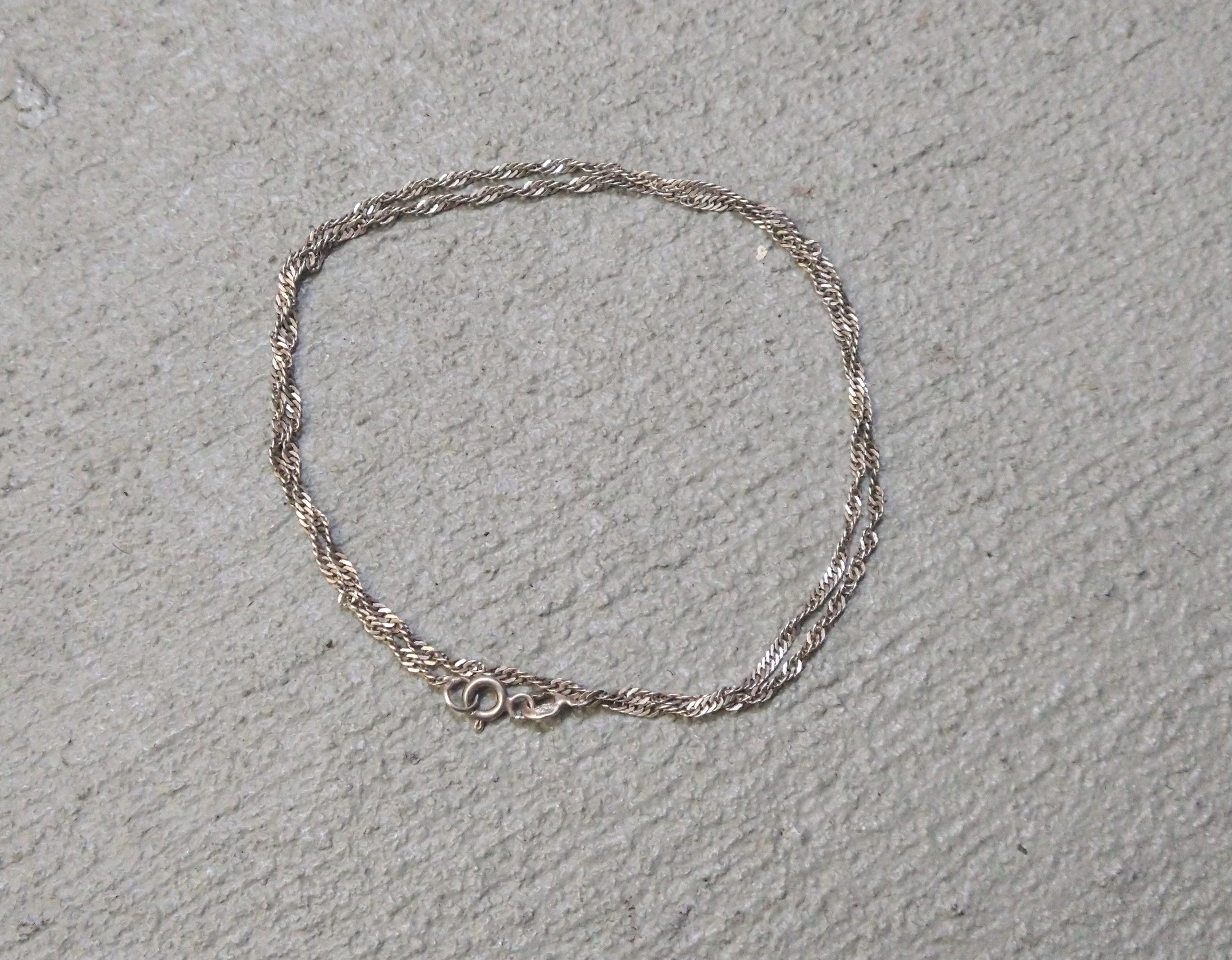 Jewelry Vintage Sterling Silver Necklace Curb Twist 17.5" Size ONE SIZE - 1 Thumbnail