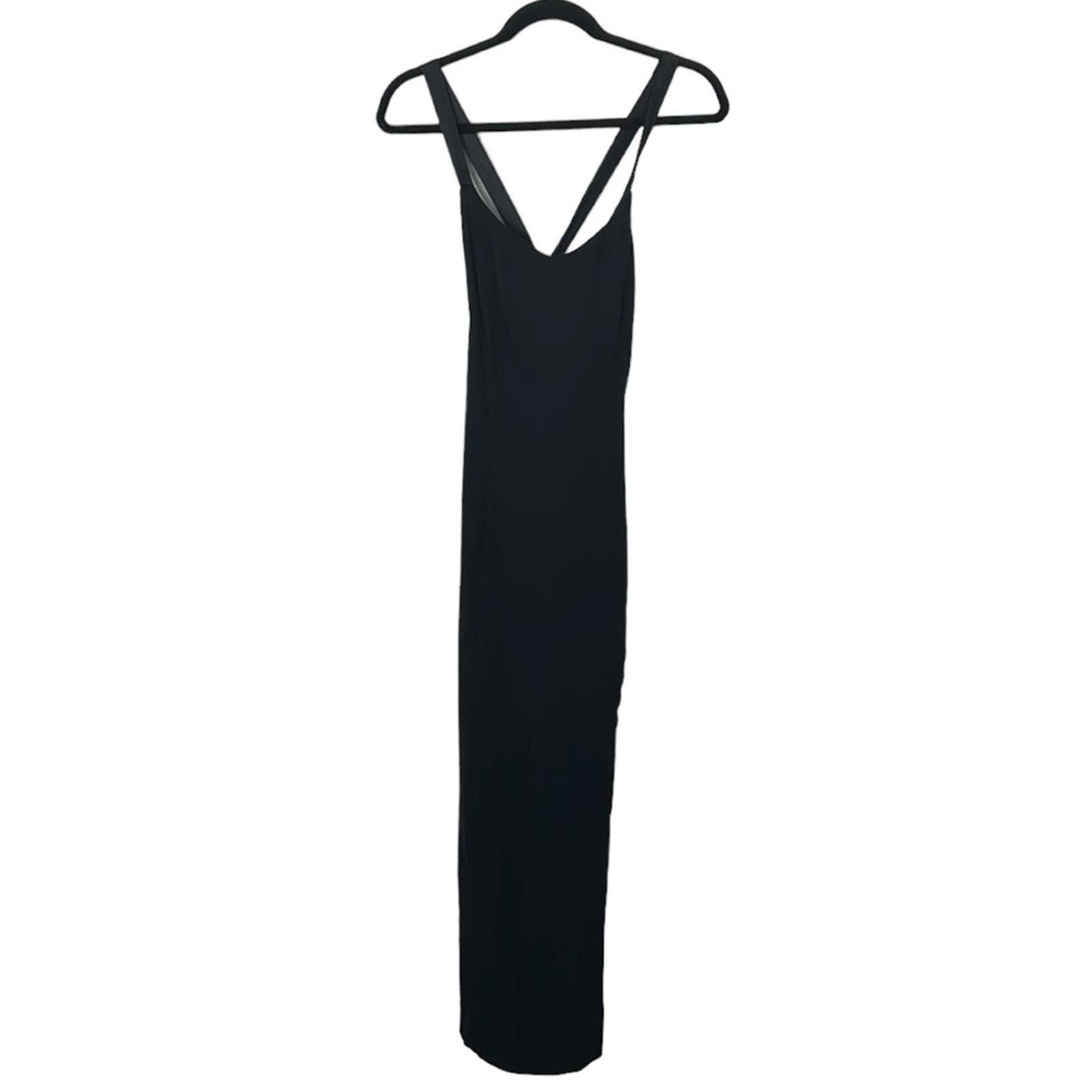 cynthia rowley Cynthia Rowley Women’s Maxi Black side slit dress | Grailed