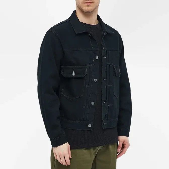 Indigo × Japanese Brand × Uniqlo LVC Style Type II Super Black Pleated Denim Jacket Uniqlo Size US M / EU 48-50 / 2 - 1 Thumbnail