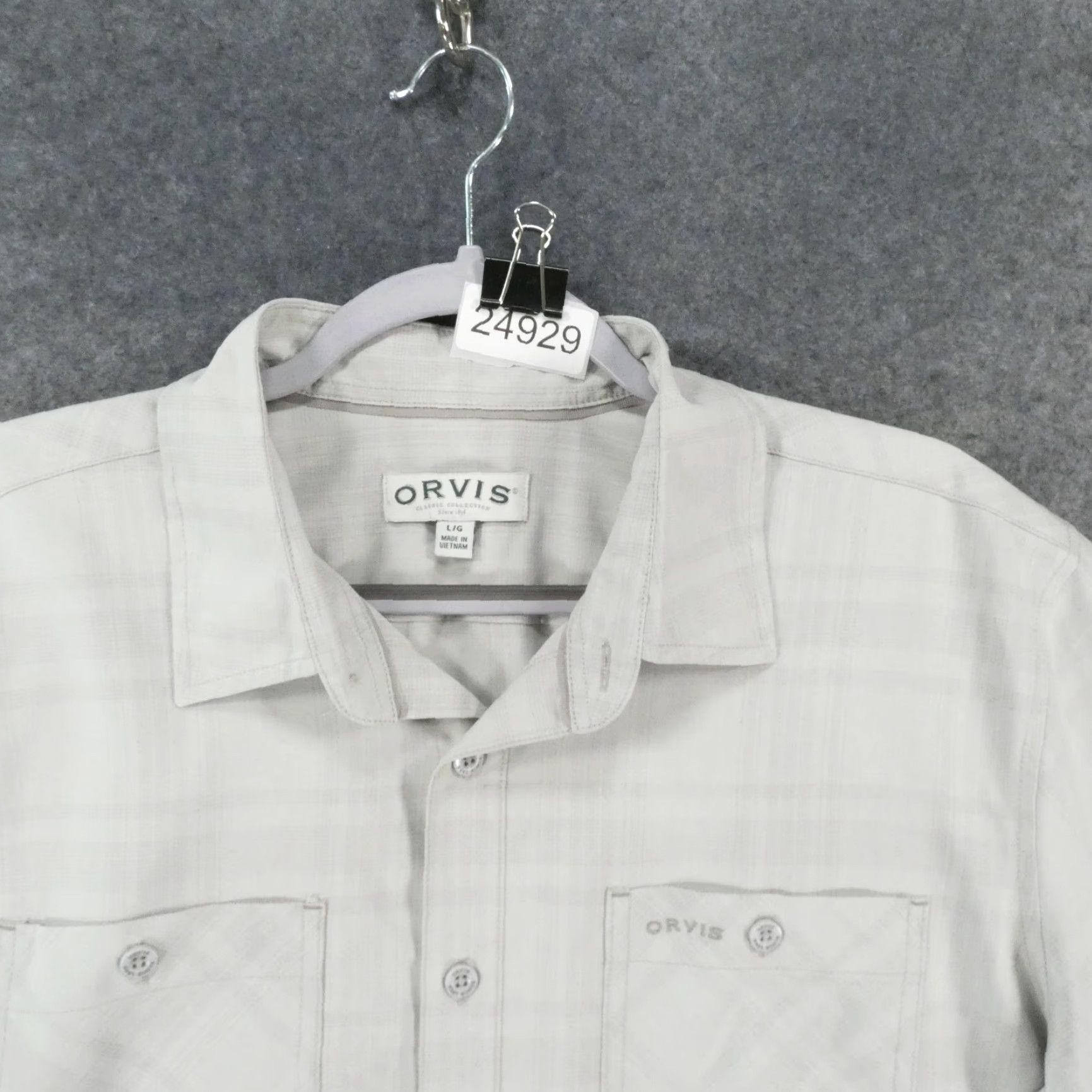 Orvis Orvis Shirt Mens Large Short Sleeve Button-Up Gray Plaid Lightweight Size US L / EU 52-54 / 3 - 2 Thumbnail