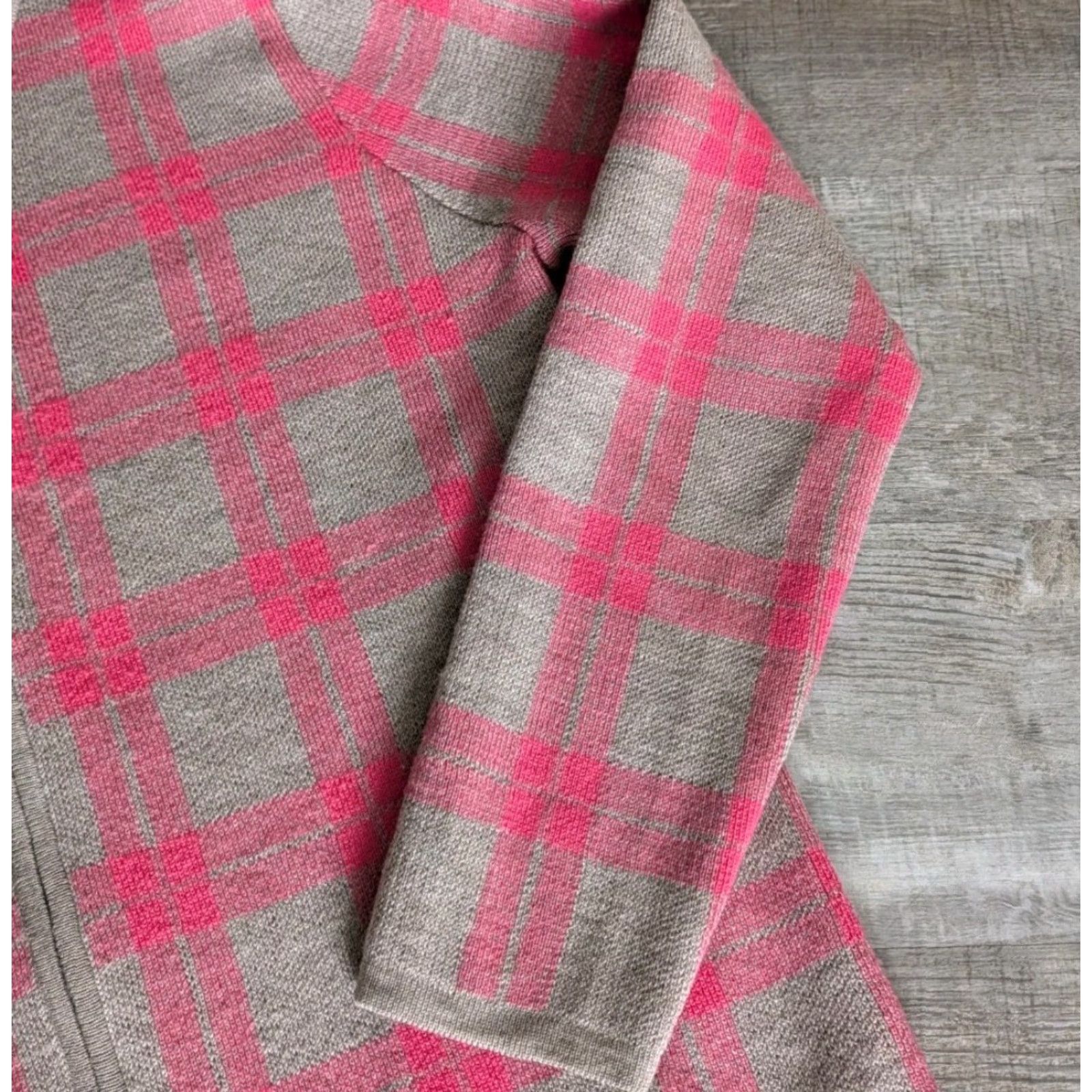 Pendleton VINTAGE Pendleton Merino Wool Full Zip Sweater M Gray Pink Plaid Classic Womens Size M / US 6-8 / IT 42-44 - 2 Thumbnail