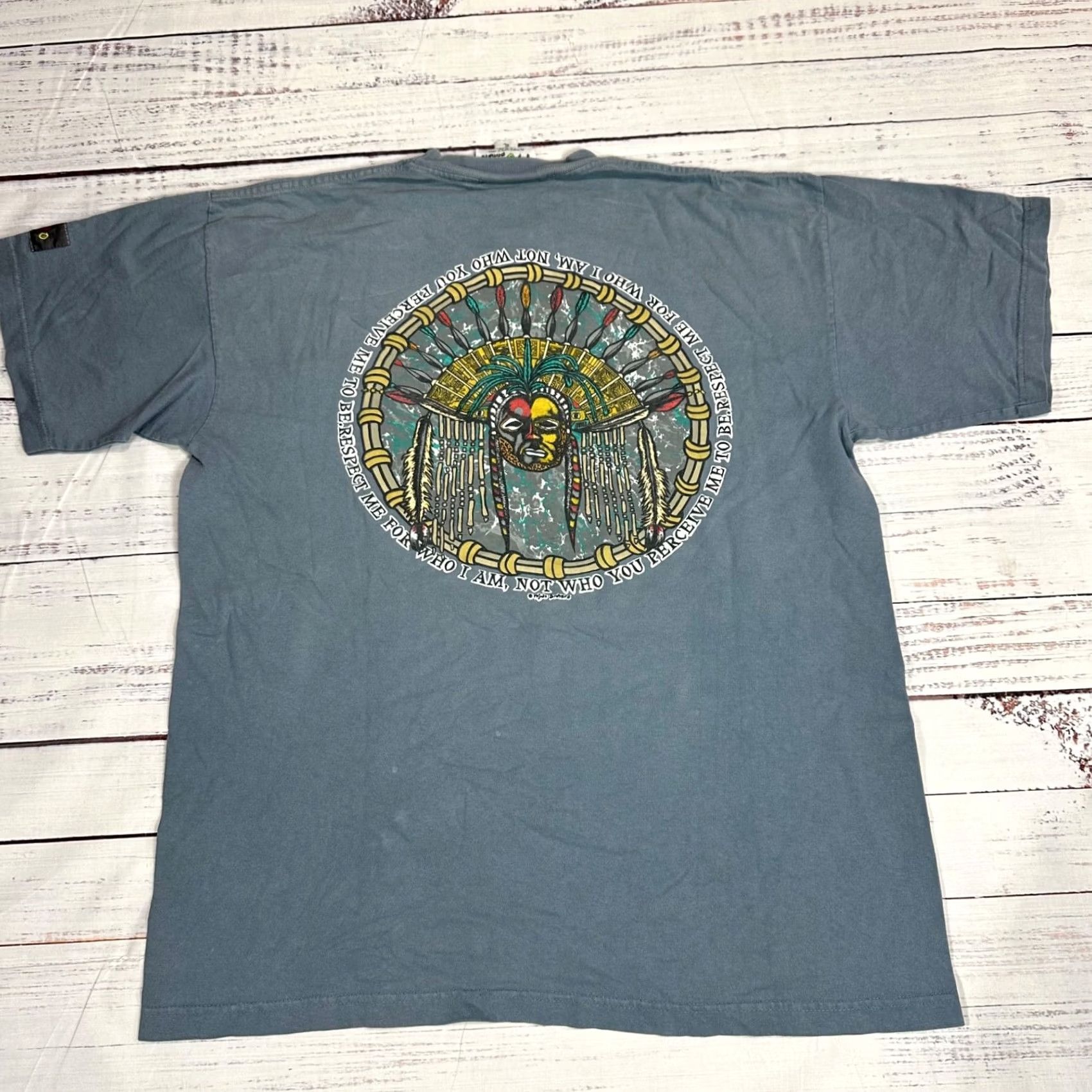 Vintage Mojado Vtg Dreamcatcher Graphic T-Shirt Blue XL Mens Short Sleeve Shirt Size US XL / EU 56 / 4 - 4 Thumbnail