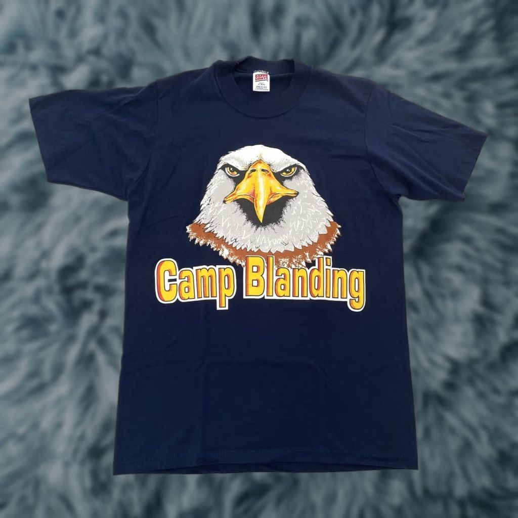 Soffe VINTAGE Camp Blanding Florida National Guard Eagle T-Shirt Adult Medium Blue Army Military 90s Mens Size US M / EU 48-50 / 2 - 1 Thumbnail