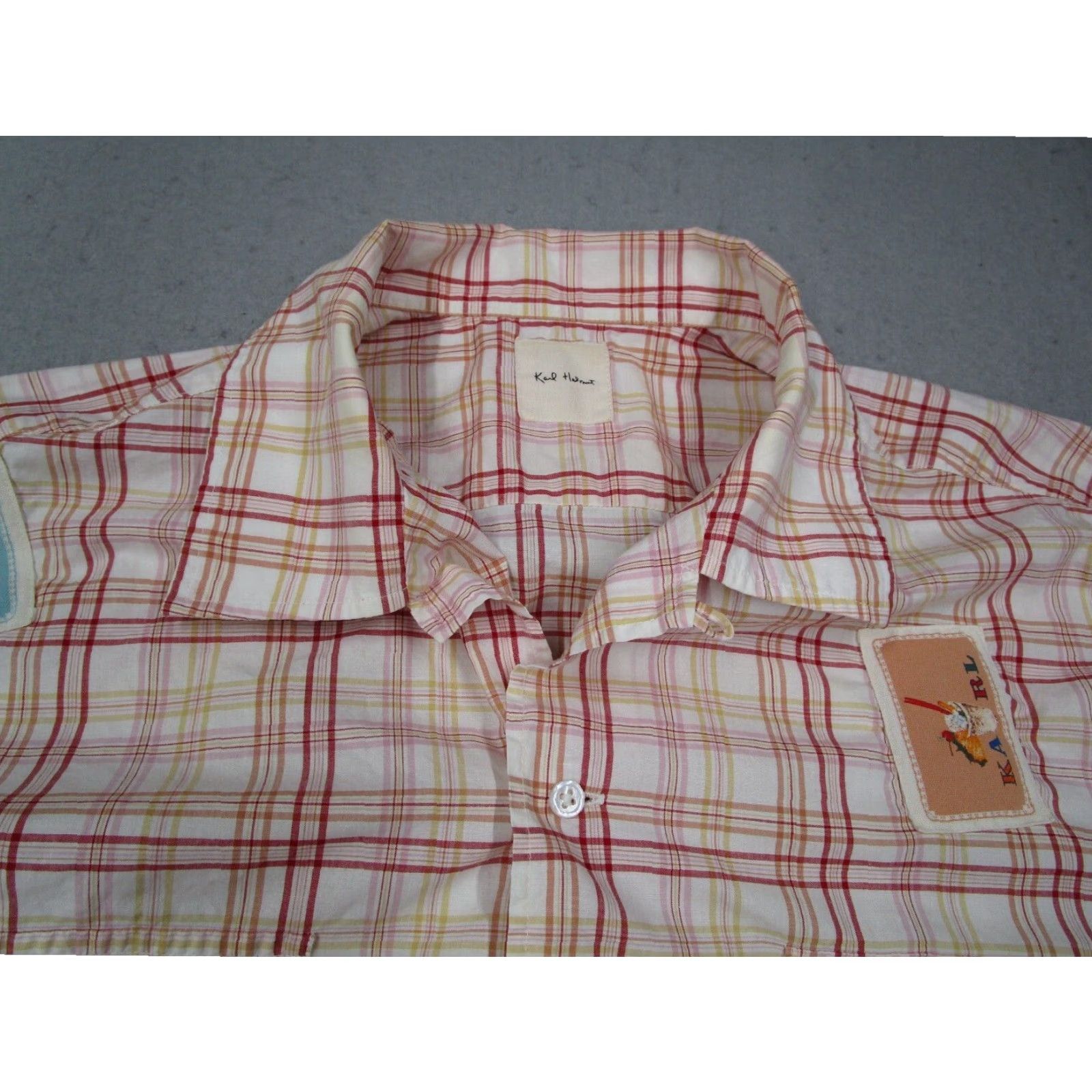 Vintage Karl Helmut Short Sleeve Plaid Button Up Shirt Mens Medium Red Cotton Size US M / EU 48-50 / 2 - 2 Thumbnail
