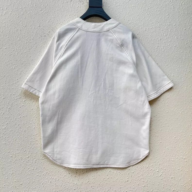 Louis Vuitton Louis Vuitton White Denim Short Sleeve Shirt with Dark Stri Size US L / EU 52-54 / 3 - 3 Thumbnail