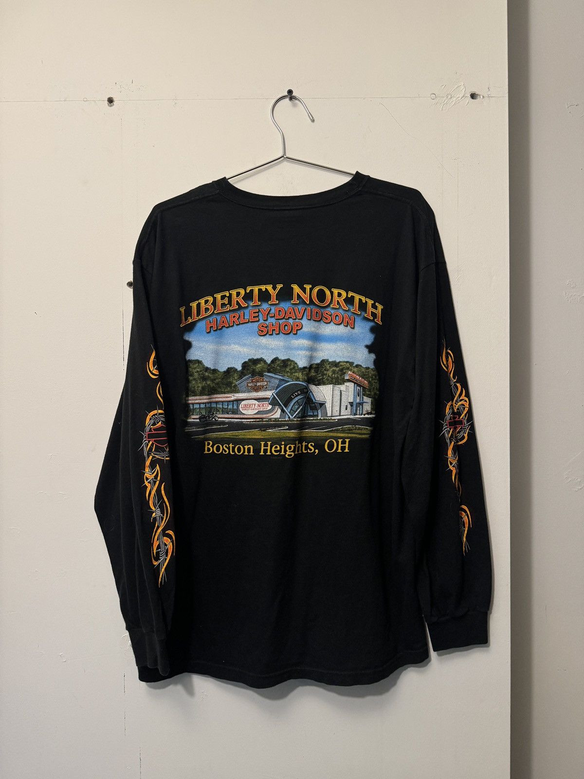 Harley Davidson Vintage Harley Davidson Wire Flame Longsleeve Shirt Size US L / EU 52-54 / 3 - 2 Thumbnail