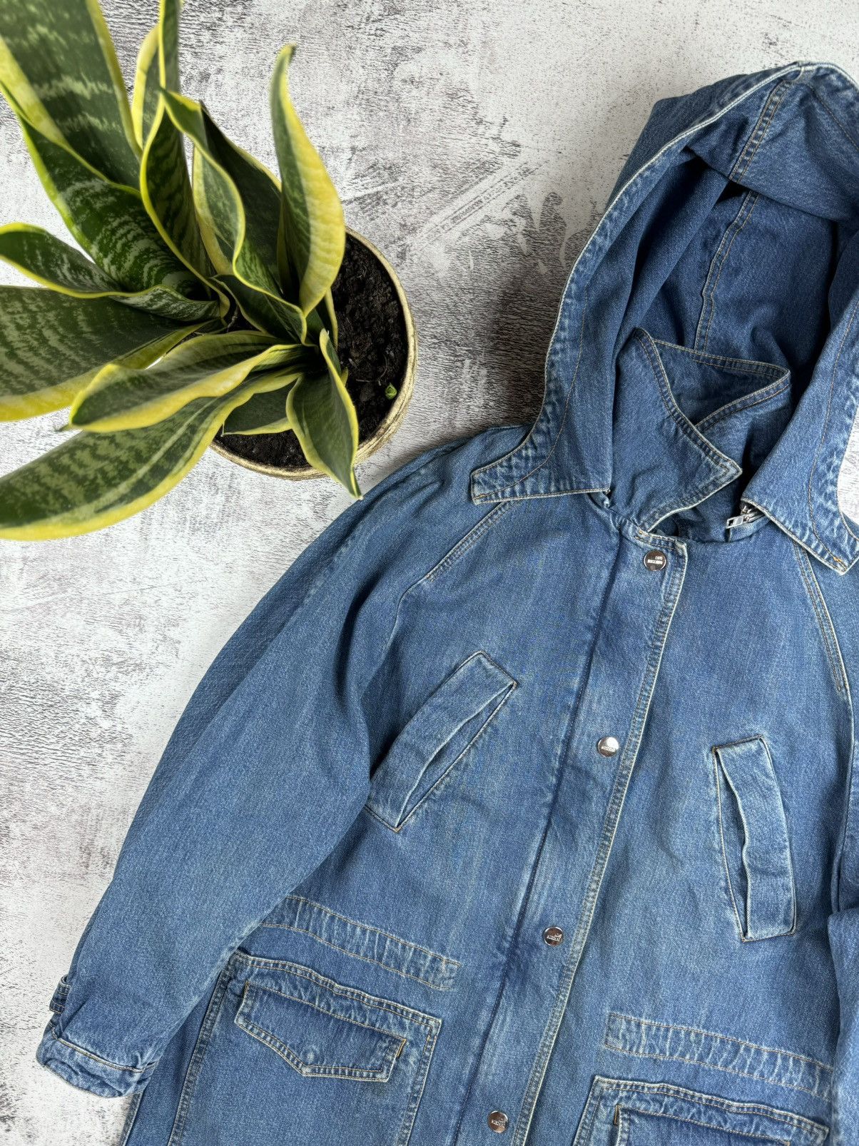 Love Moschino Moschino Made in Italy Denim Jeans Trench Coat Jacket Size S / US 4 / IT 40 - 6 Thumbnail