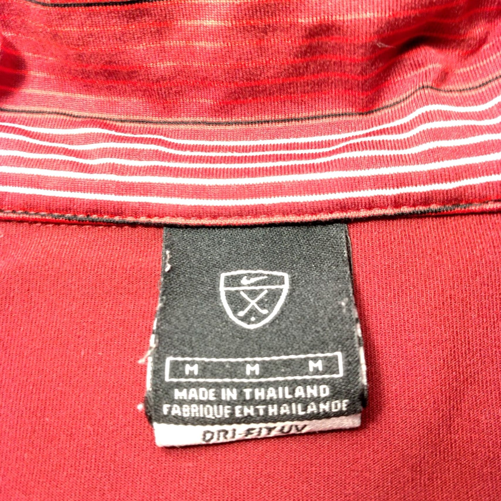 Nike VINTAGE Nike Golf Dri Fit UV Polo Shirt Striped Short Sleeve Maroon White Nike Golf Men M Regular Size Polyester Stretch UV Protection Size US M / EU 48-50 / 2 - 6 Thumbnail