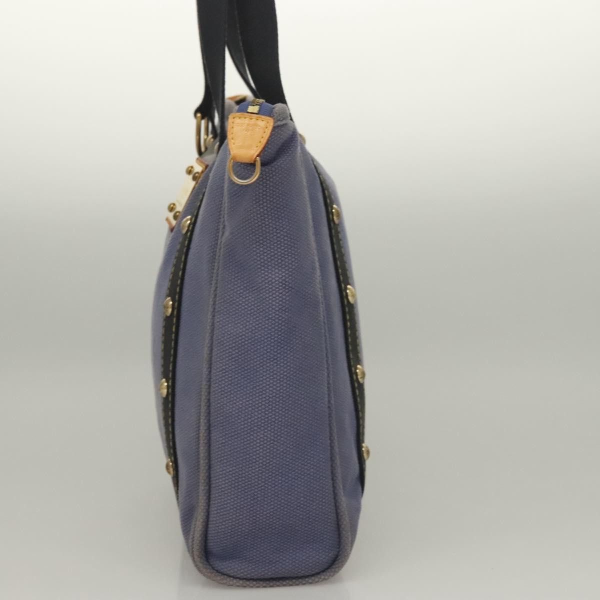 Louis Vuitton LOUIS VUITTON Antigua Cabas MM Tote Bag Blue M40087 Size ONE SIZE - 3 Thumbnail