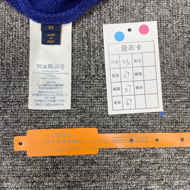 Louis Vuitton Louis Vuitton Blue checkerboard arm logo jacquard knit swe Size US XS / EU 42 / 0 - 8 Thumbnail